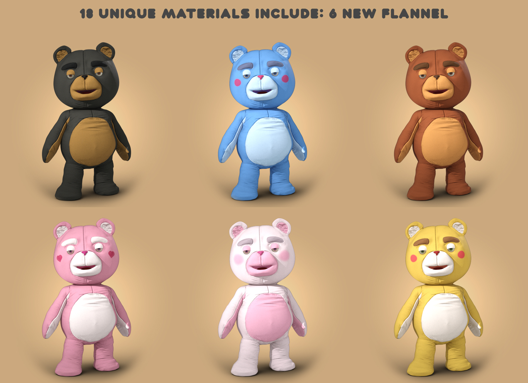 PTF Teddy Cute and Creepy Texture Pack by: PixelTizzyFit, 3D Models by Daz 3D