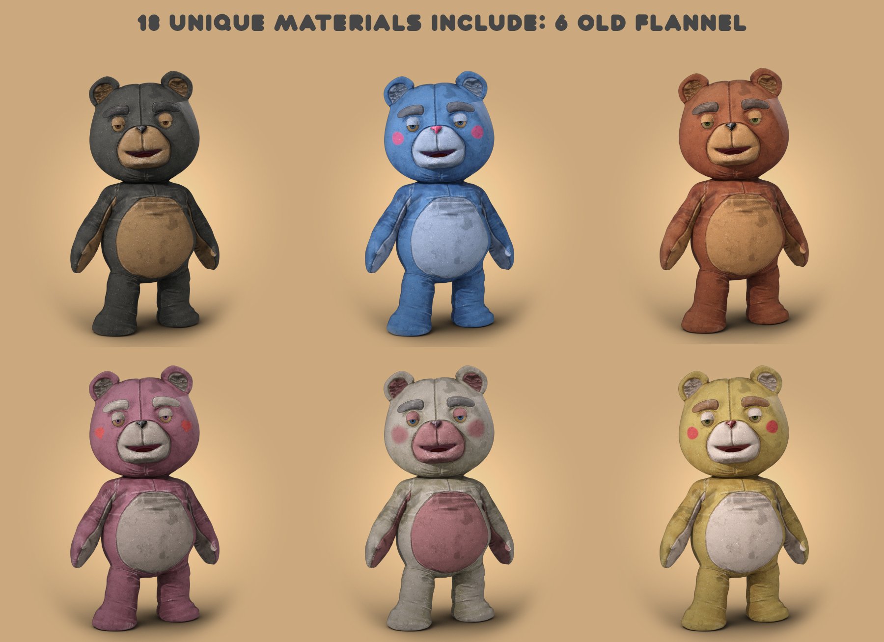 PTF Teddy Cute and Creepy Texture Pack PTF Teddy Cute and Creepy Texture Pack by: PixelTizzyFit, 3D Models by Daz 3D