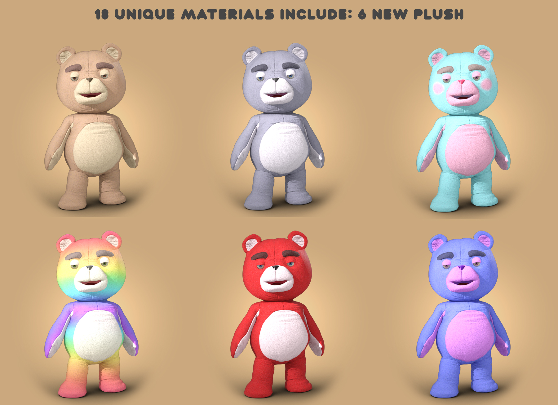 PTF Teddy Cute and Creepy Texture Pack by: PixelTizzyFit, 3D Models by Daz 3D