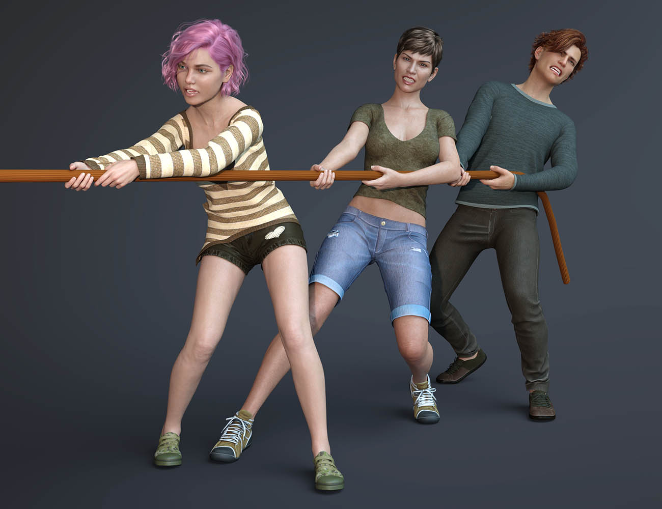 Family of Three - Poses for Genesis 8 by: Capsces Digital Ink, 3D Models by Daz 3D