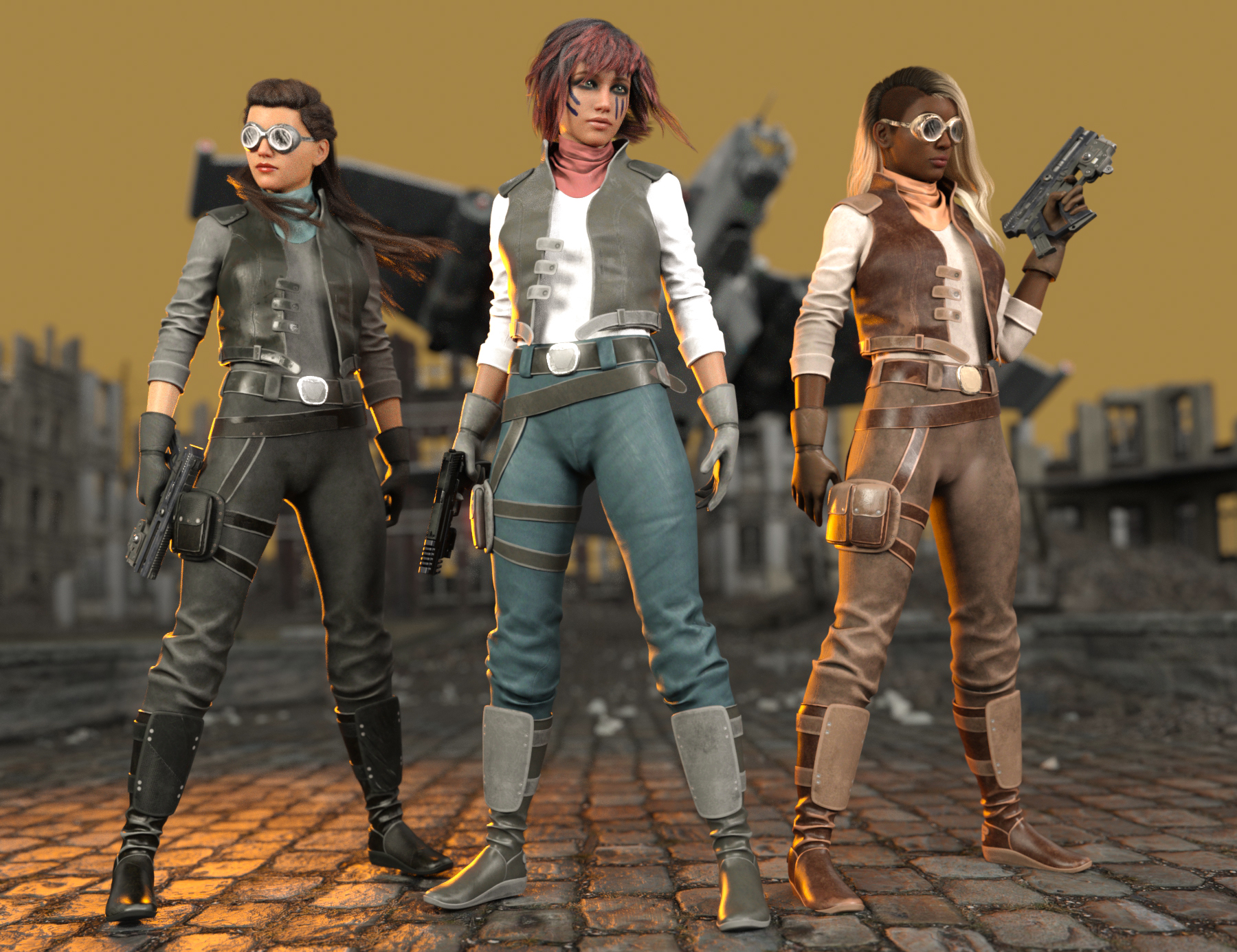 Sci-Fi Rebel Outfit for Genesis 8 Female(s) by: Yura, 3D Models by Daz 3D