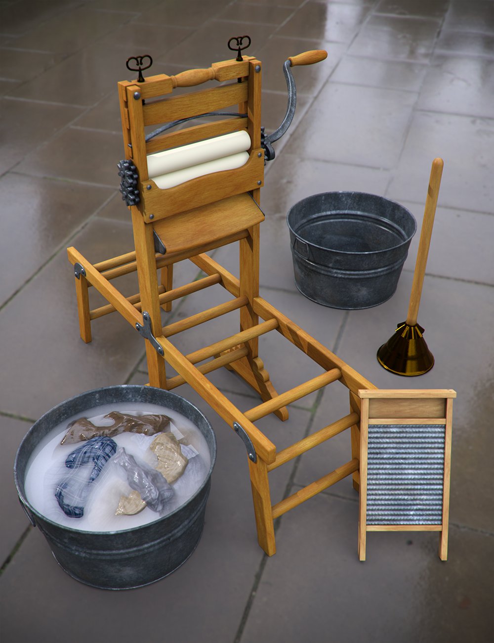 Antique Laundry Tools Antique Laundry Tools by: Age of Armour, 3D Models by Daz 3D
