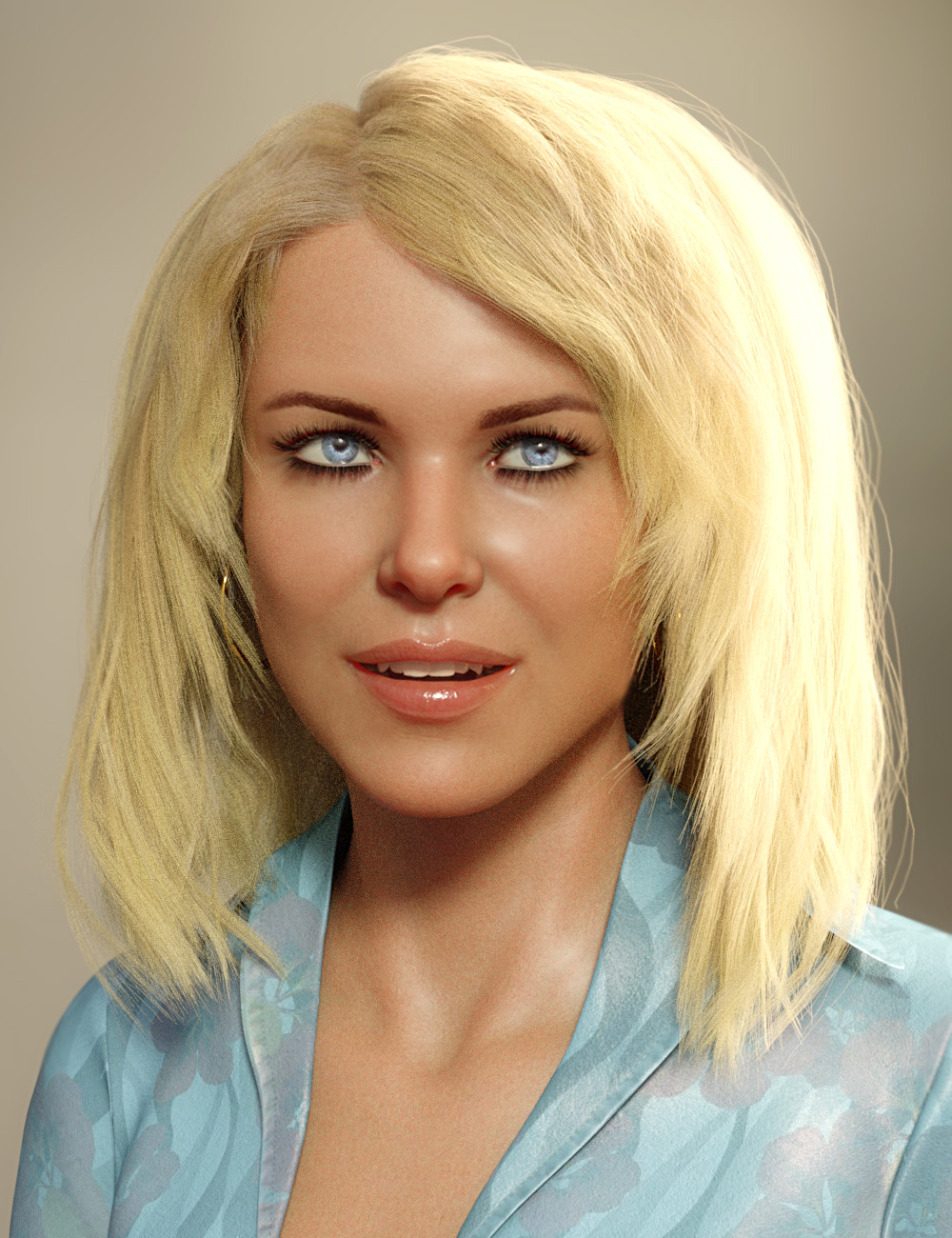 dForce Lynette Hair for Genesis 8 Females by: PhilW, 3D Models by Daz 3D