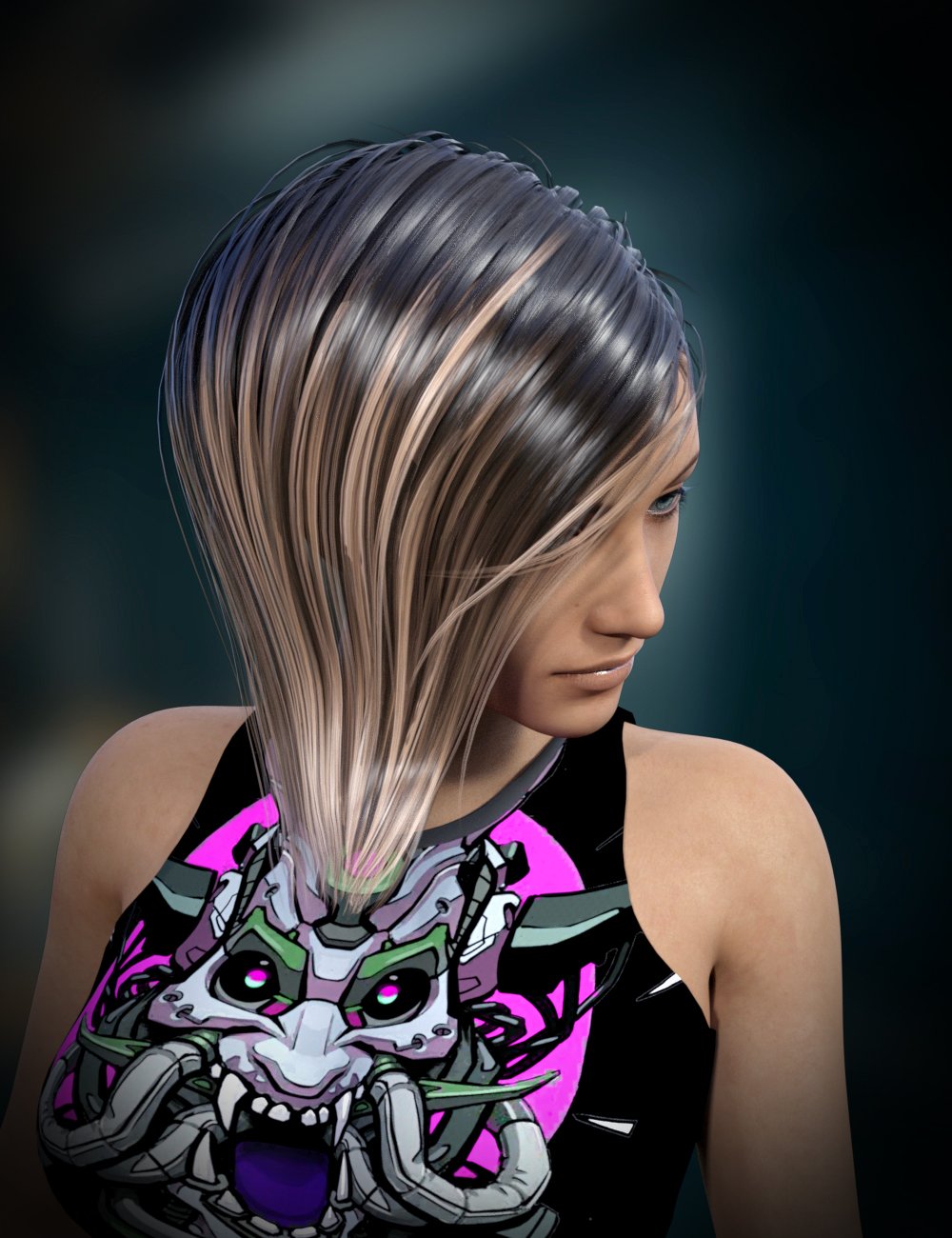 Cyberpunk Hair for Genesis 8 Female by: , 3D Models by Daz 3D
