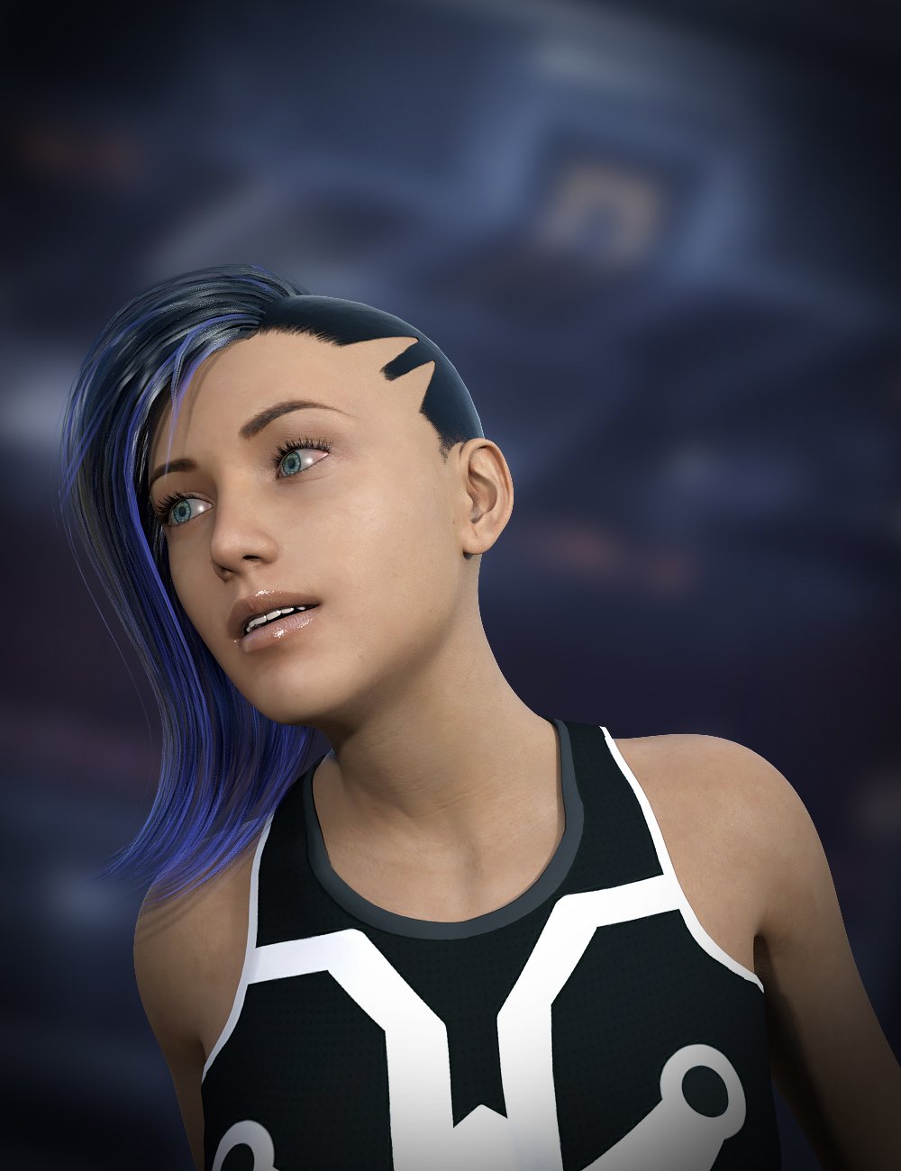 Cyberpunk Hair for Genesis 8 Female by: , 3D Models by Daz 3D