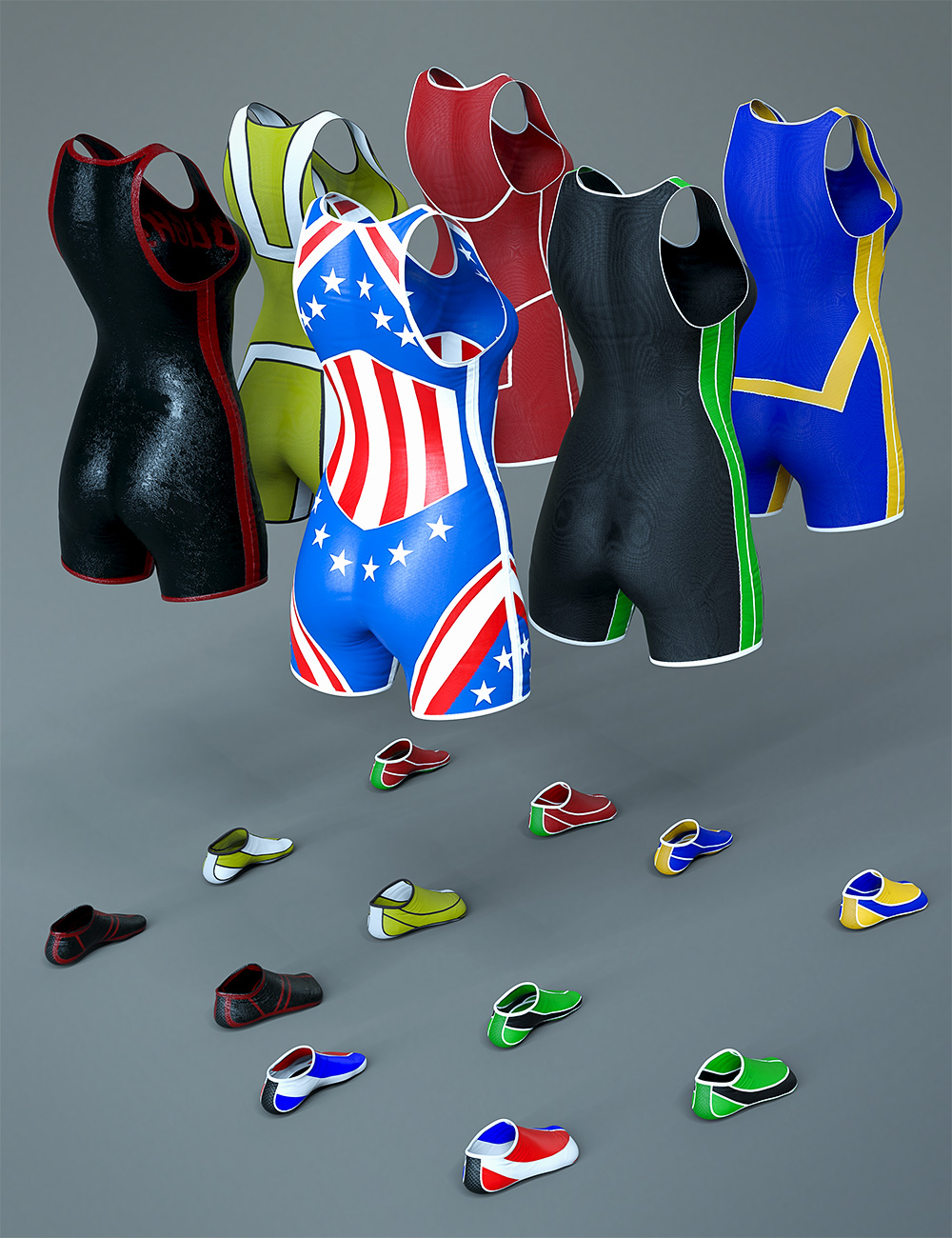 Amateur Wrestler Outfit Textures by: Sixus1 Media, 3D Models by Daz 3D