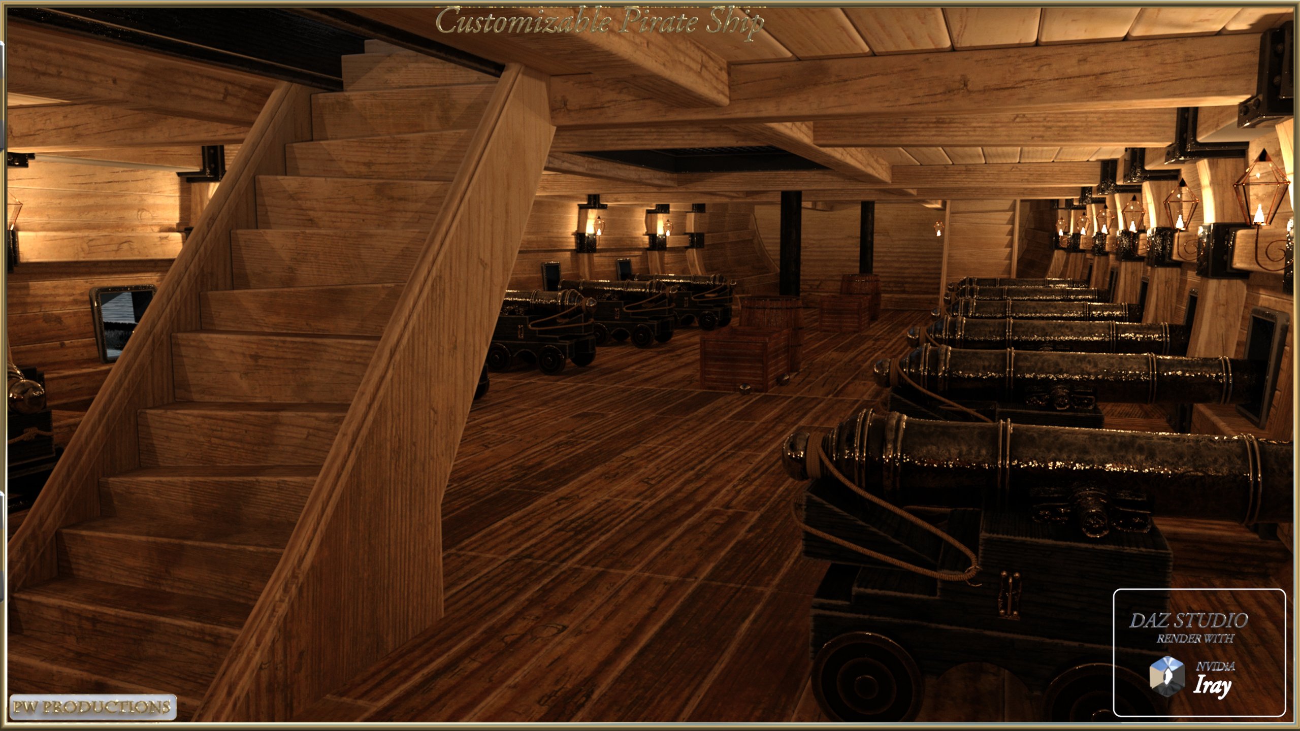 PW Customizable Pirate Ship PW Customizable Pirate Ship by: PW Productions, 3D Models by Daz 3D