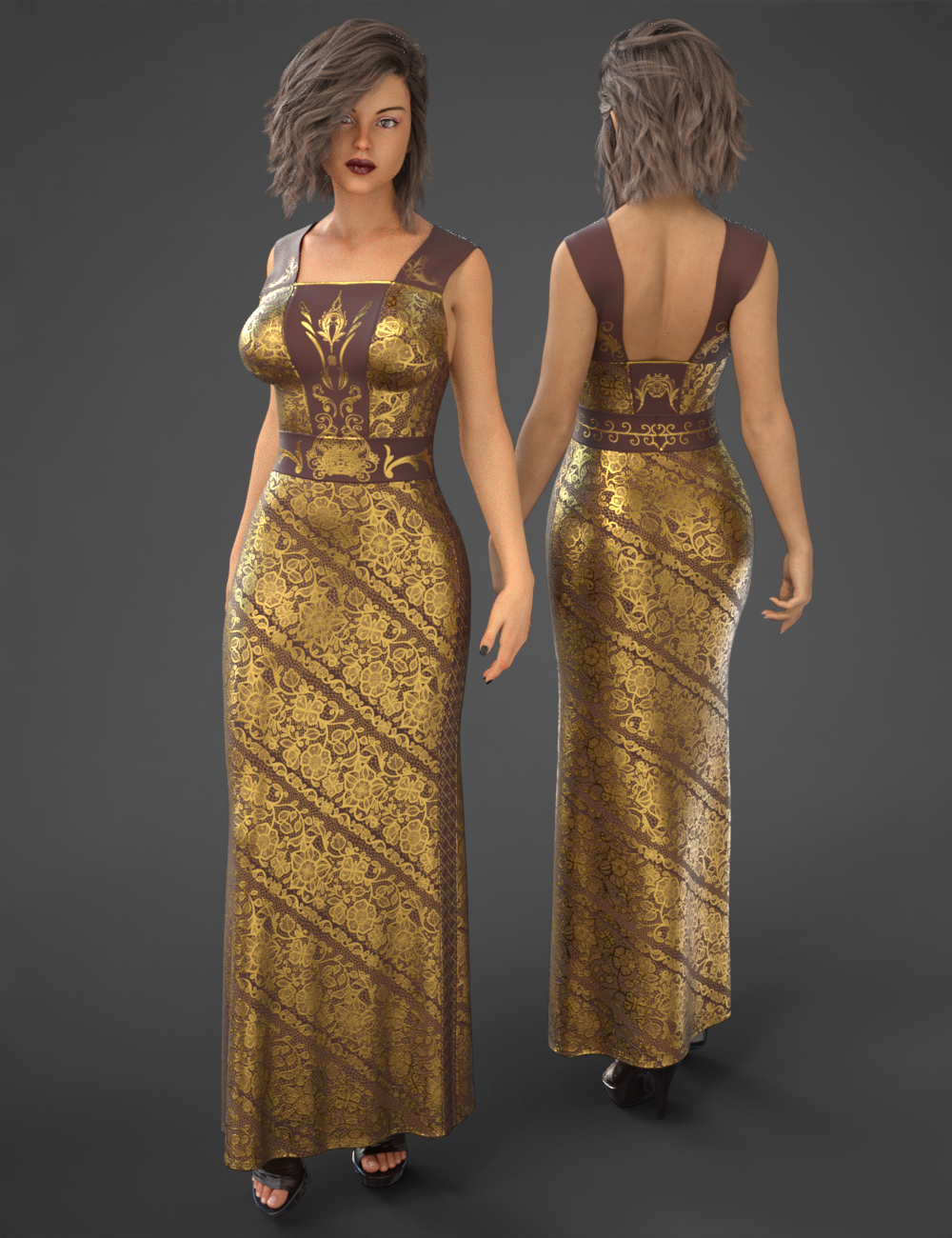 dForce COG Evening Dress Texture Pack by: CatOnGlade, 3D Models by Daz 3D