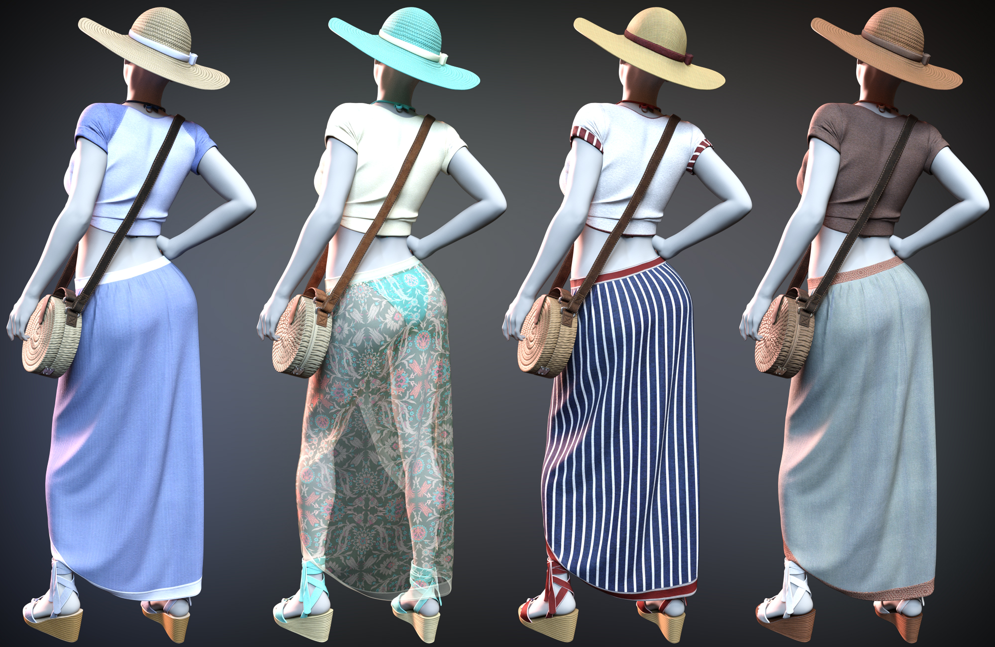 It’s Always Summer Outfit for Genesis 8 Females by: Luthbellina, 3D Models by Daz 3D