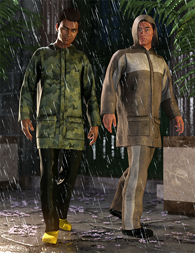 dForce Wet Weather Gear: Steward by: Shox-Design, 3D Models by Daz 3D
