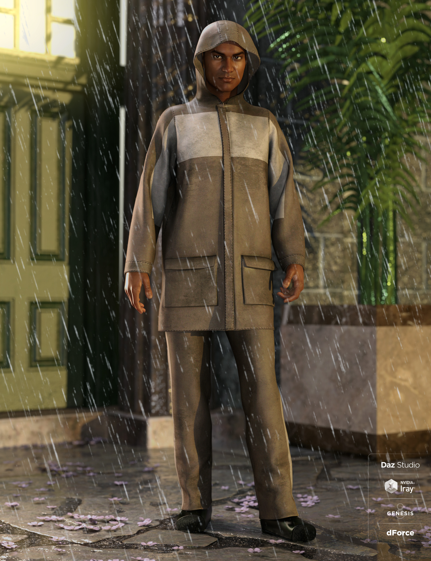 dForce Wet Weather Gear: Steward by: Shox-Design, 3D Models by Daz 3D