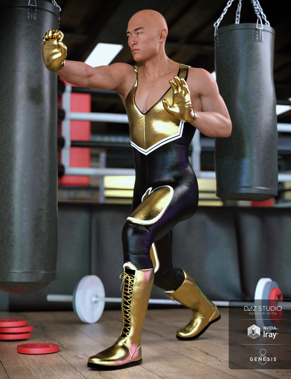 Invincible Wrestling Outfit for Genesis 8 Male(s) by: Moonscape GraphicsNikisatezSade, 3D Models by Daz 3D