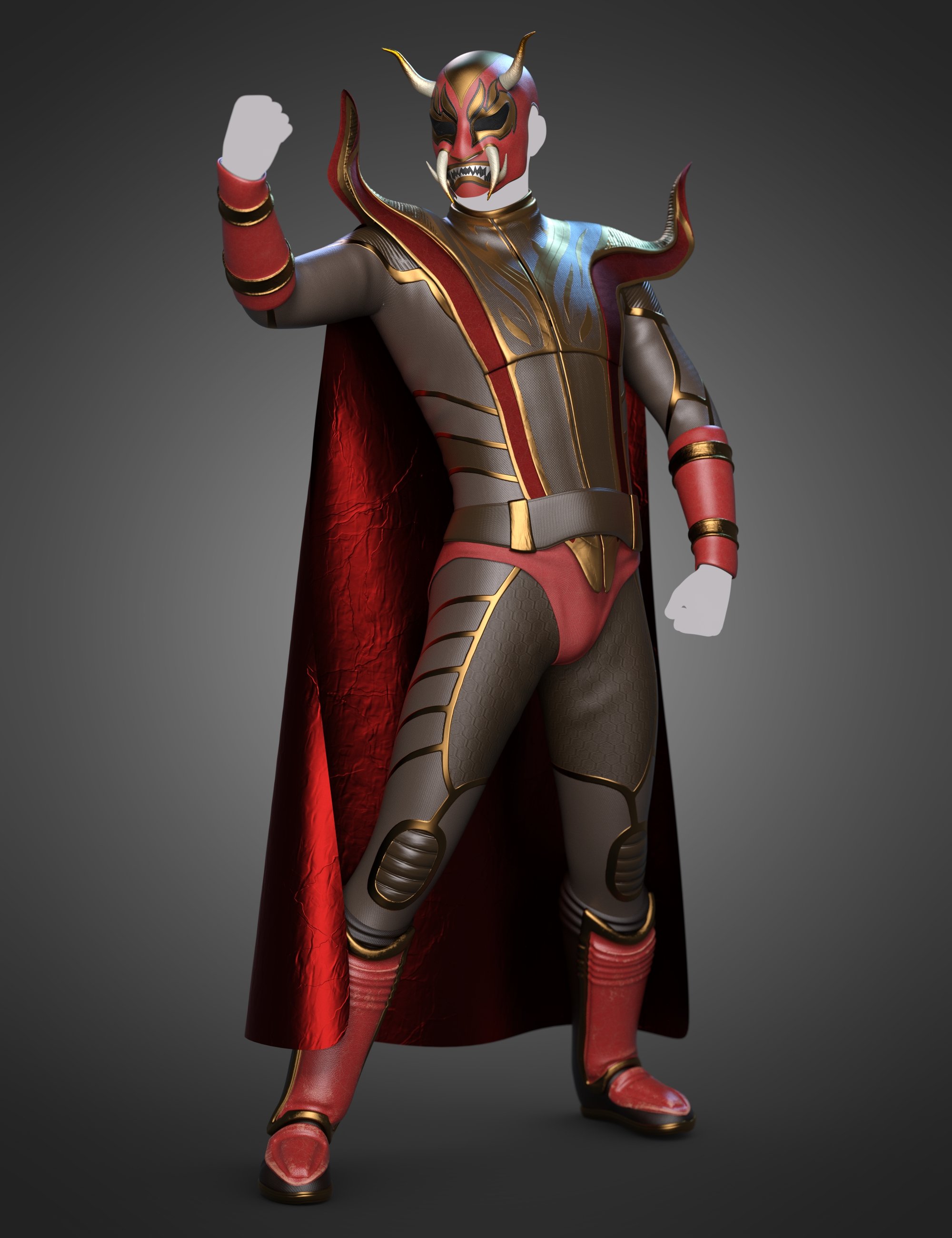 dForce Redmight Outfit for Genesis 8 and 8.1 Males by: ThreeDigitalBarbara Brundon, 3D Models by Daz 3D
