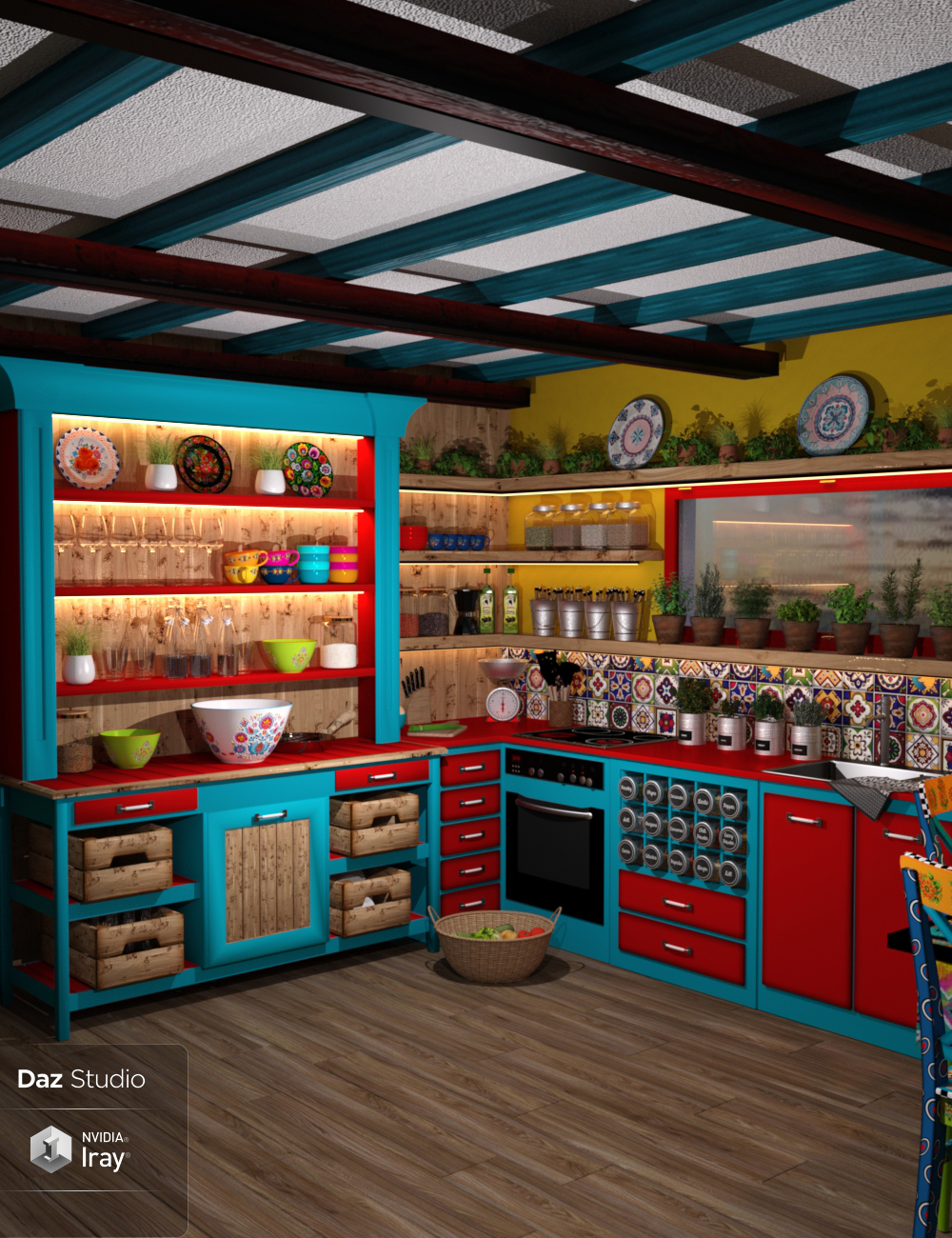 Boho Cottage : The Kitchen by: 3DStyle, 3D Models by Daz 3D