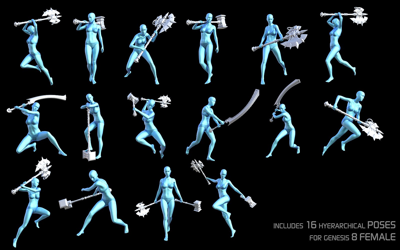 STF Brutal Weapons for Genesis 8 and 9 | Daz 3D