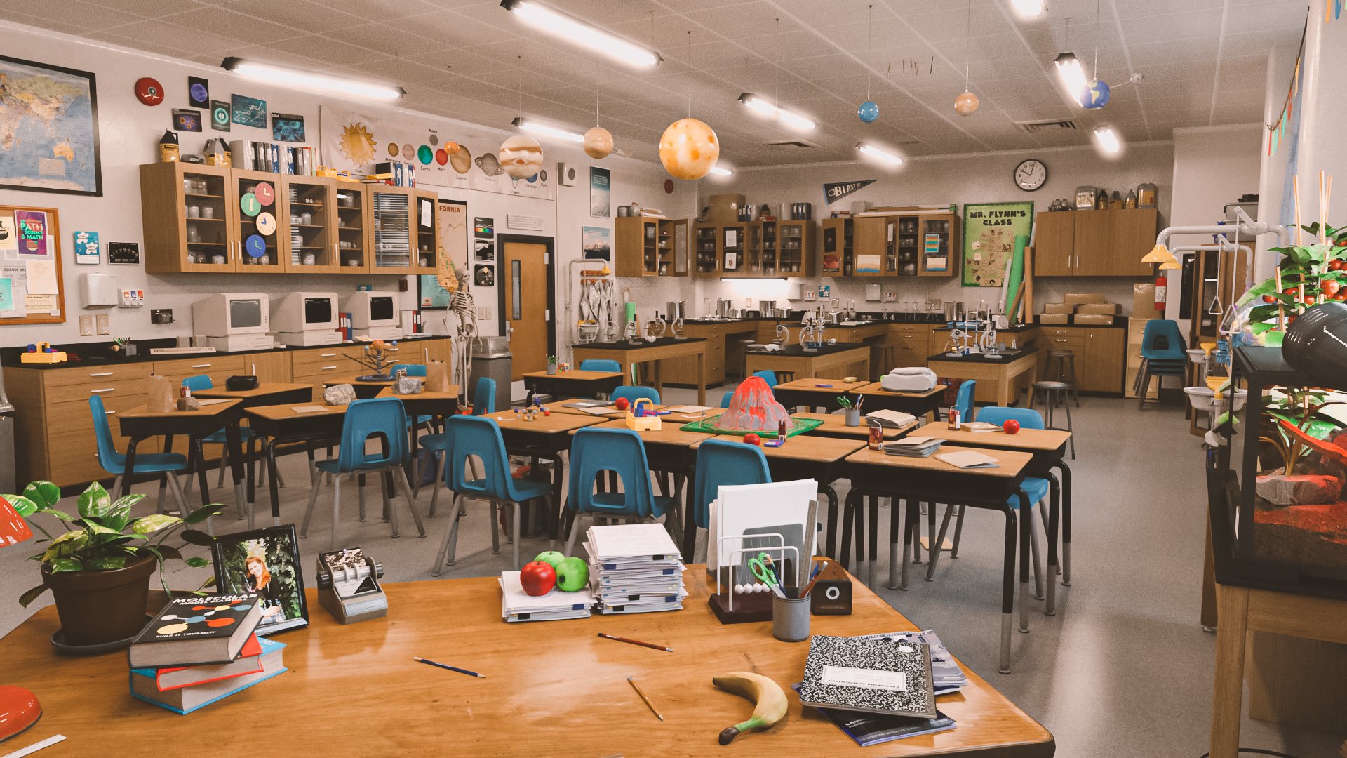 Classroom Environment Classroom Environment by: Dekogon Studios, 3D Models by Daz 3D