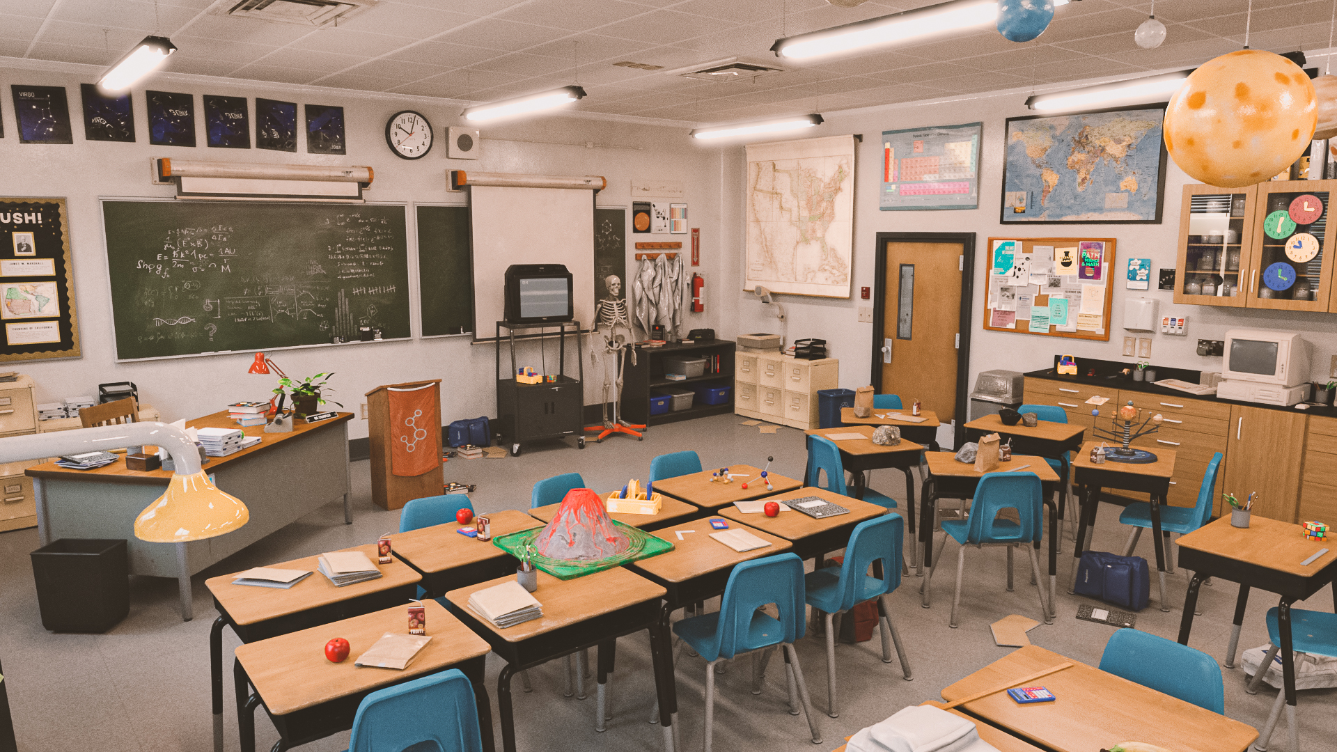 Classroom Environment by: Dekogon Studios, 3D Models by Daz 3D