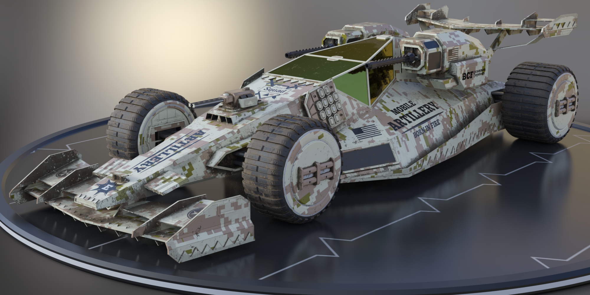 Weapon Pods for Electron Stealth Car by: FToRi, 3D Models by Daz 3D