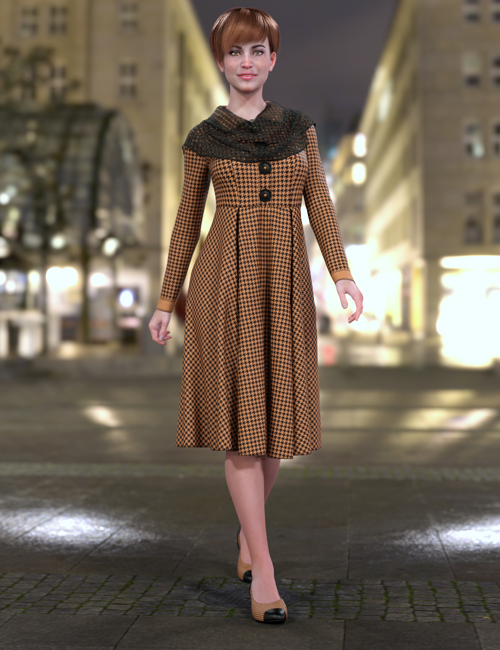 dForce Chilly Day Coat-Dress Outfit for Genesis 8 Female(s) by: Leviathan, 3D Models by Daz 3D