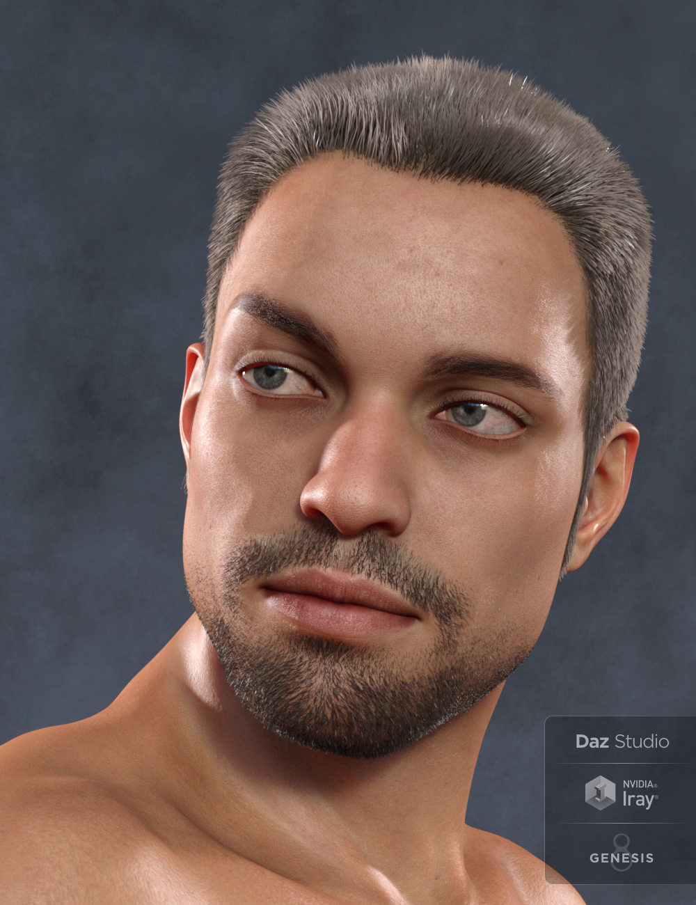 Harold and Hair for Genesis 8 Male by: Vyusur, 3D Models by Daz 3D