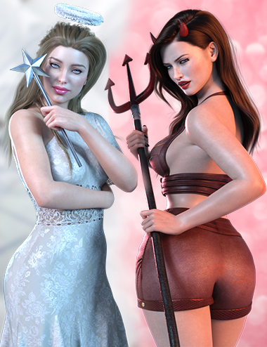 Z Angel and Devil Cosplay Props and Poses by: Zeddicuss, 3D Models by Daz 3D