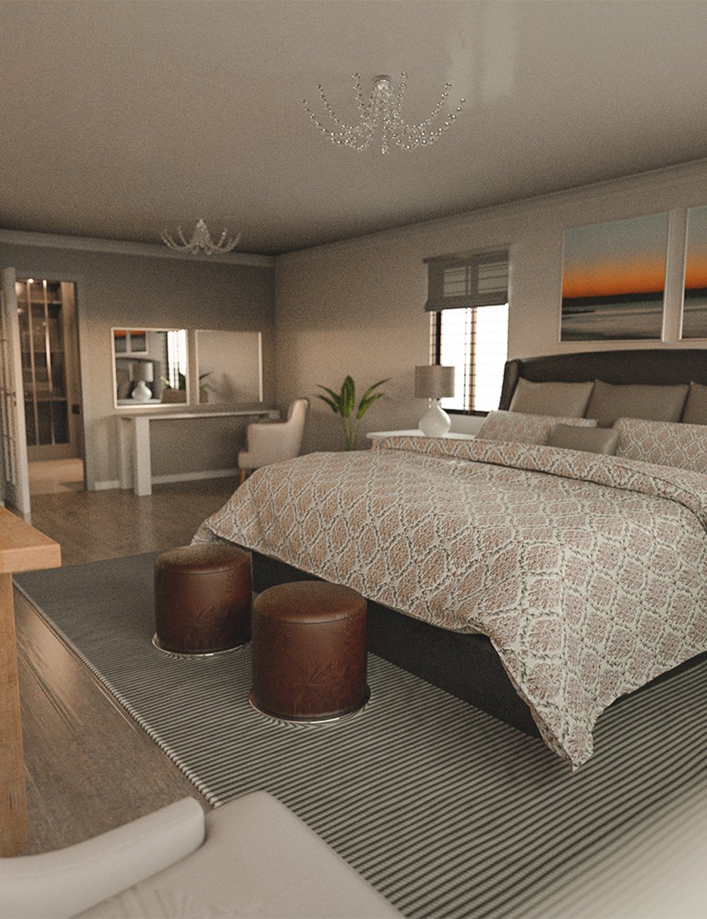 Avil Master Bedroom and Bath by: Tesla3dCorp, 3D Models by Daz 3D