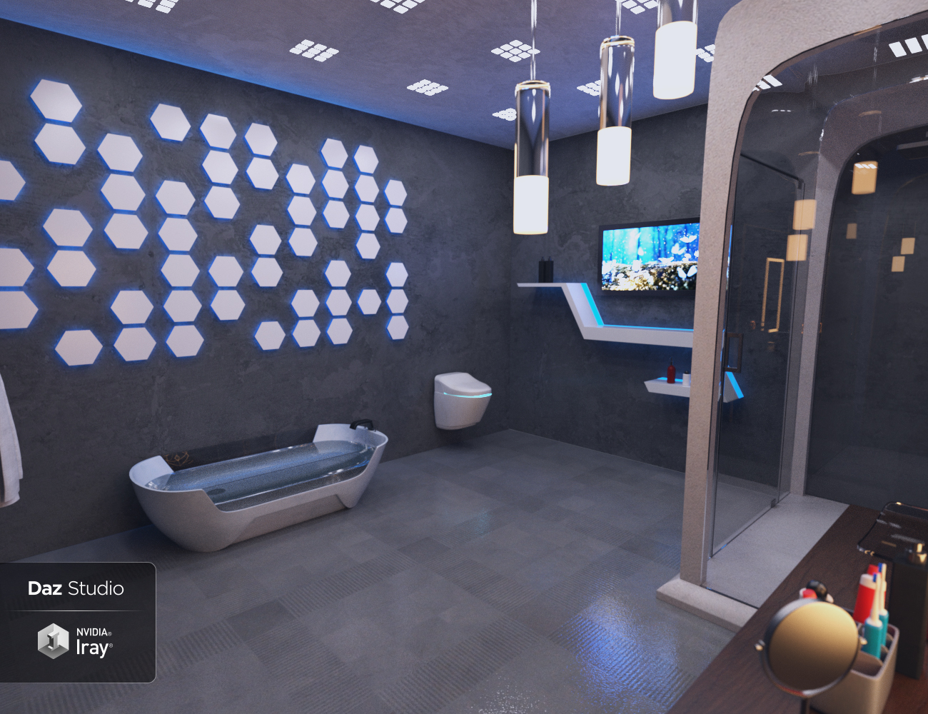 Futuristic Bathroom by: Charlie, 3D Models by Daz 3D