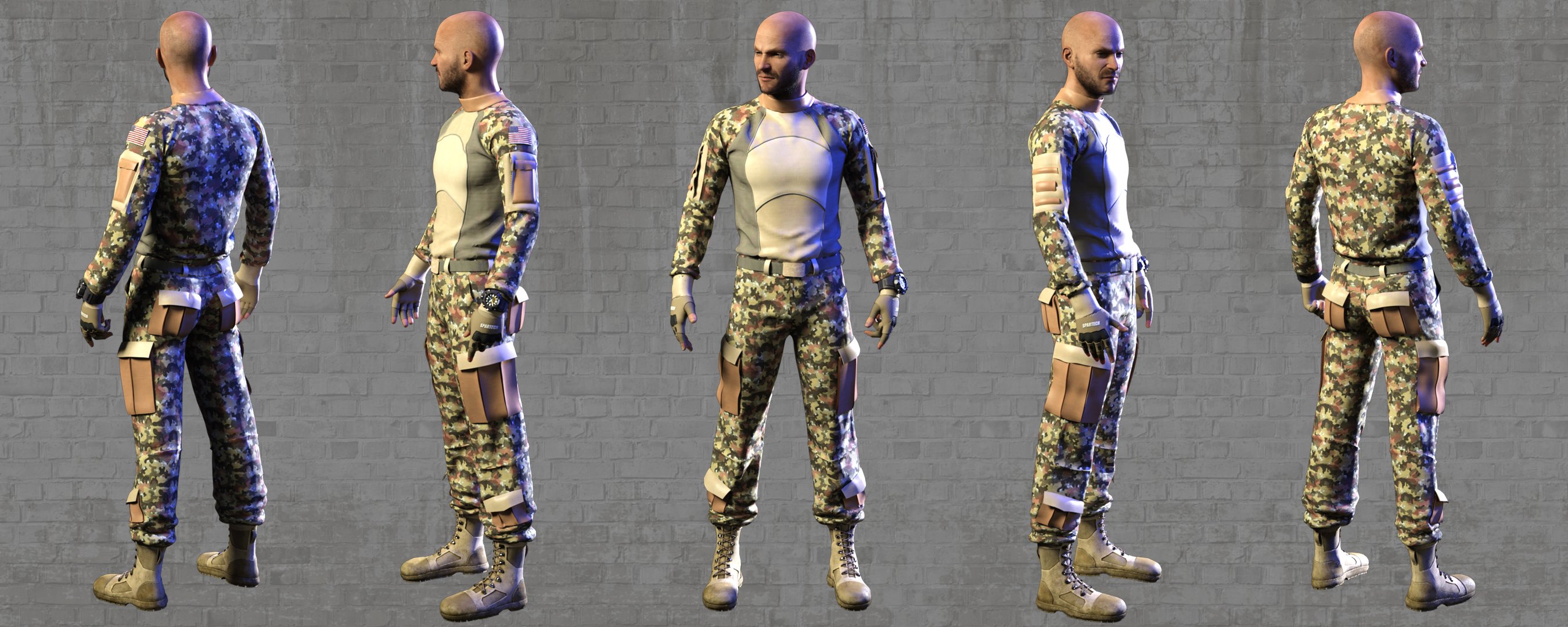 Modern Military Outfit for Genesis 8 Males by: DarkEdgeDesign, 3D Models by Daz 3D