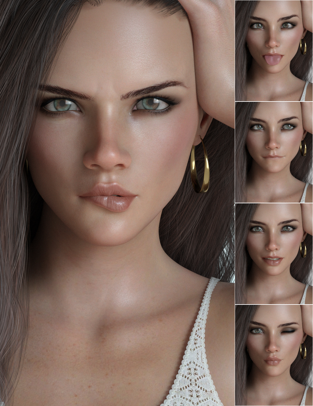 P3D Get Real Expressions for Genesis 8 Female(s) by: P3Design, 3D Models by Daz 3D