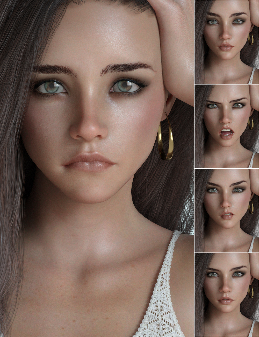 P3D Get Real Expressions for Genesis 8 Female(s) by: P3Design, 3D Models by Daz 3D