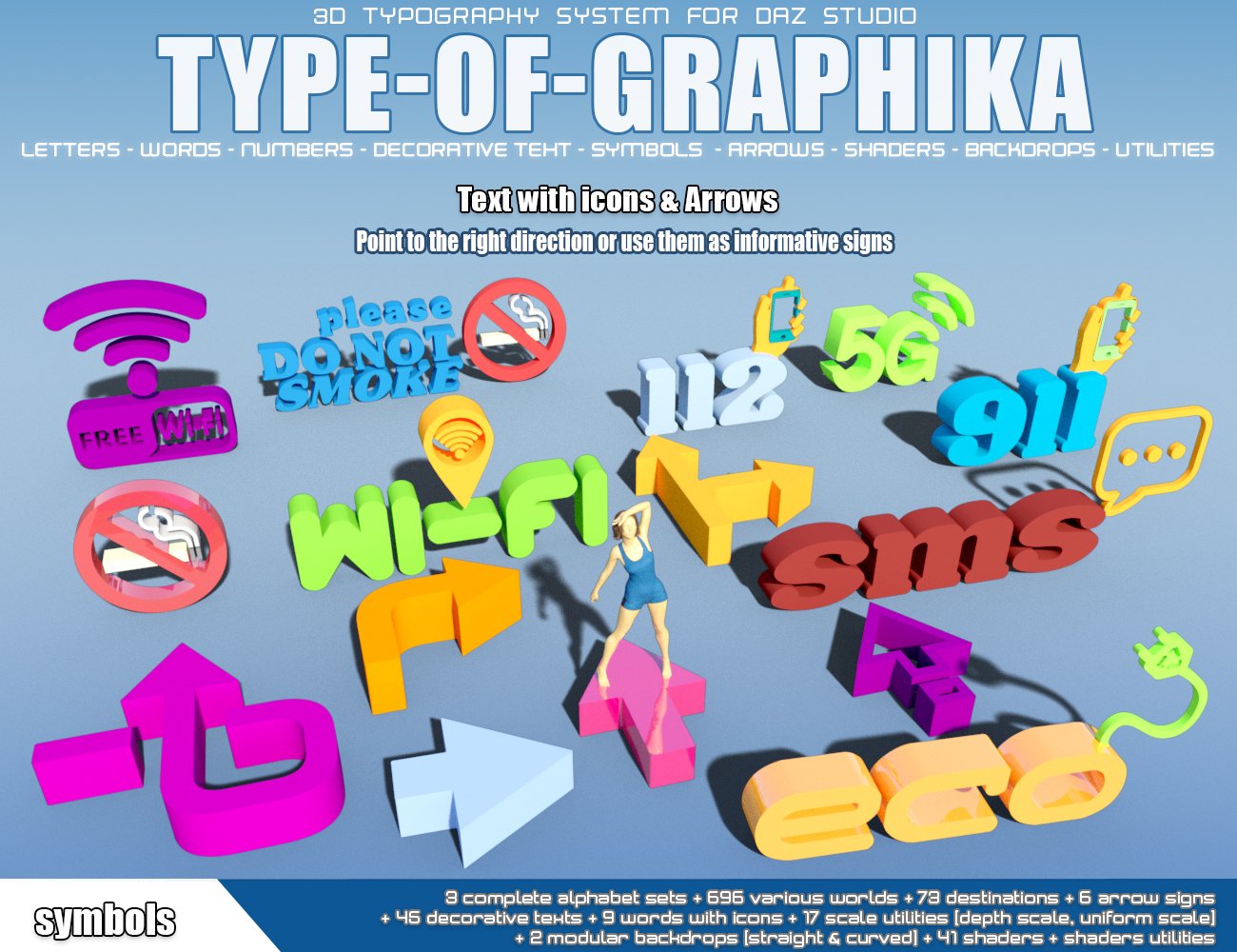 Type-of-Graphika Set - Find your Words in Daz Studio by: Aedilium, 3D Models by Daz 3D
