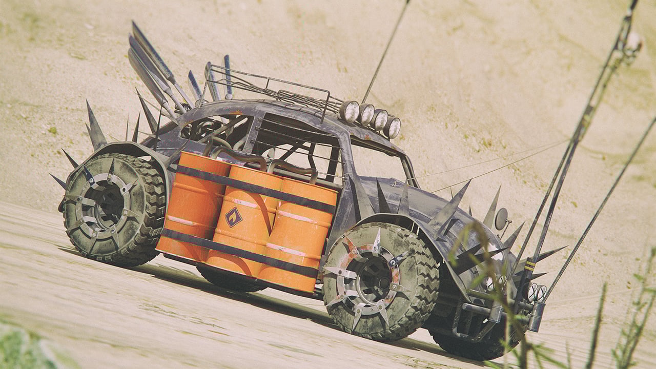post apocalyptic car 3d model