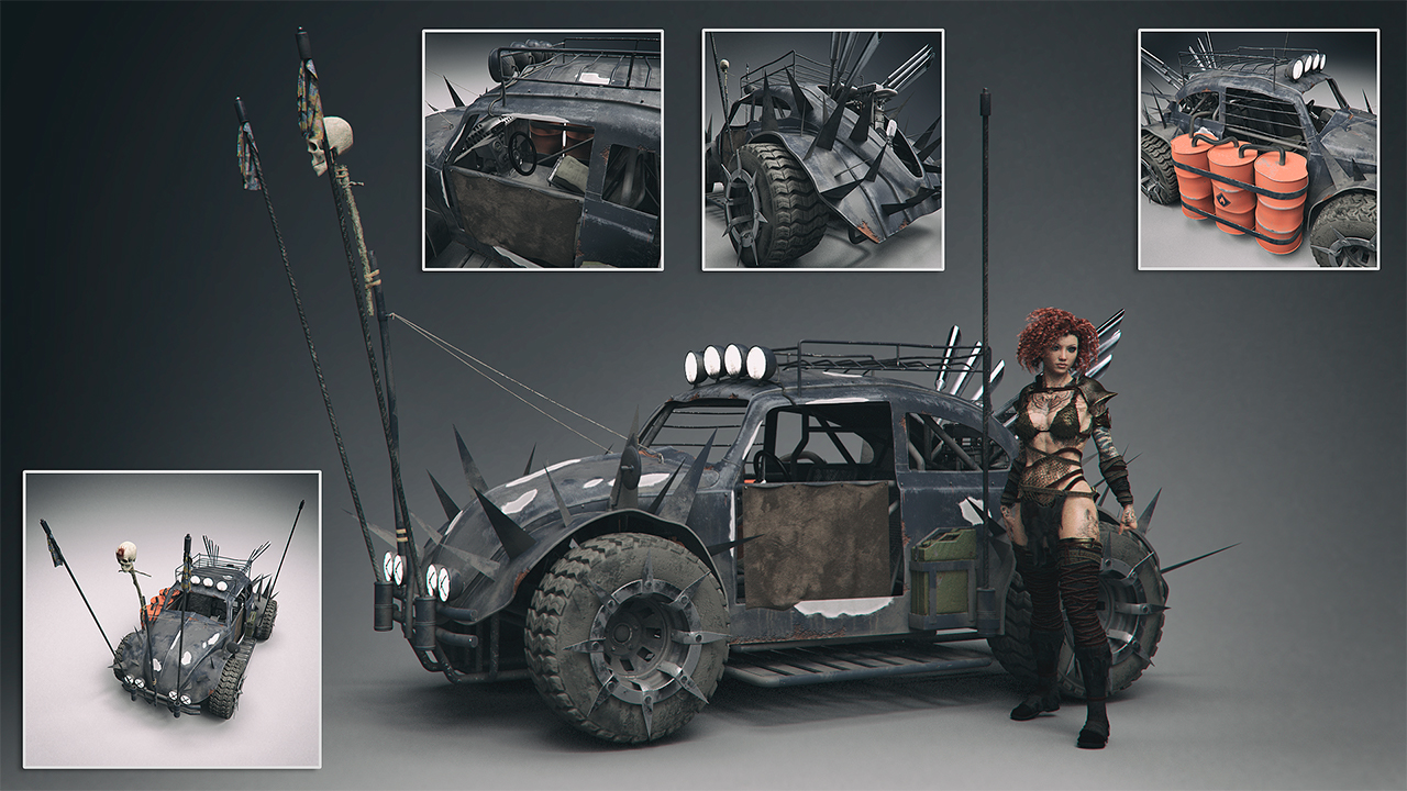 Post Apocalyptic Car by: Mely3D, 3D Models by Daz 3D