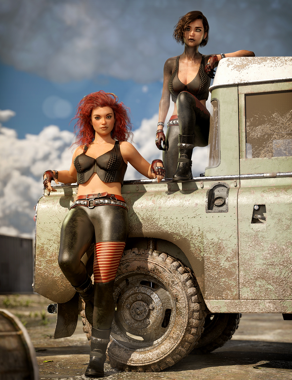 Road Warrior Outfit for Genesis 8 Female(s) by: Moonscape GraphicsNikisatezSade, 3D Models by Daz 3D