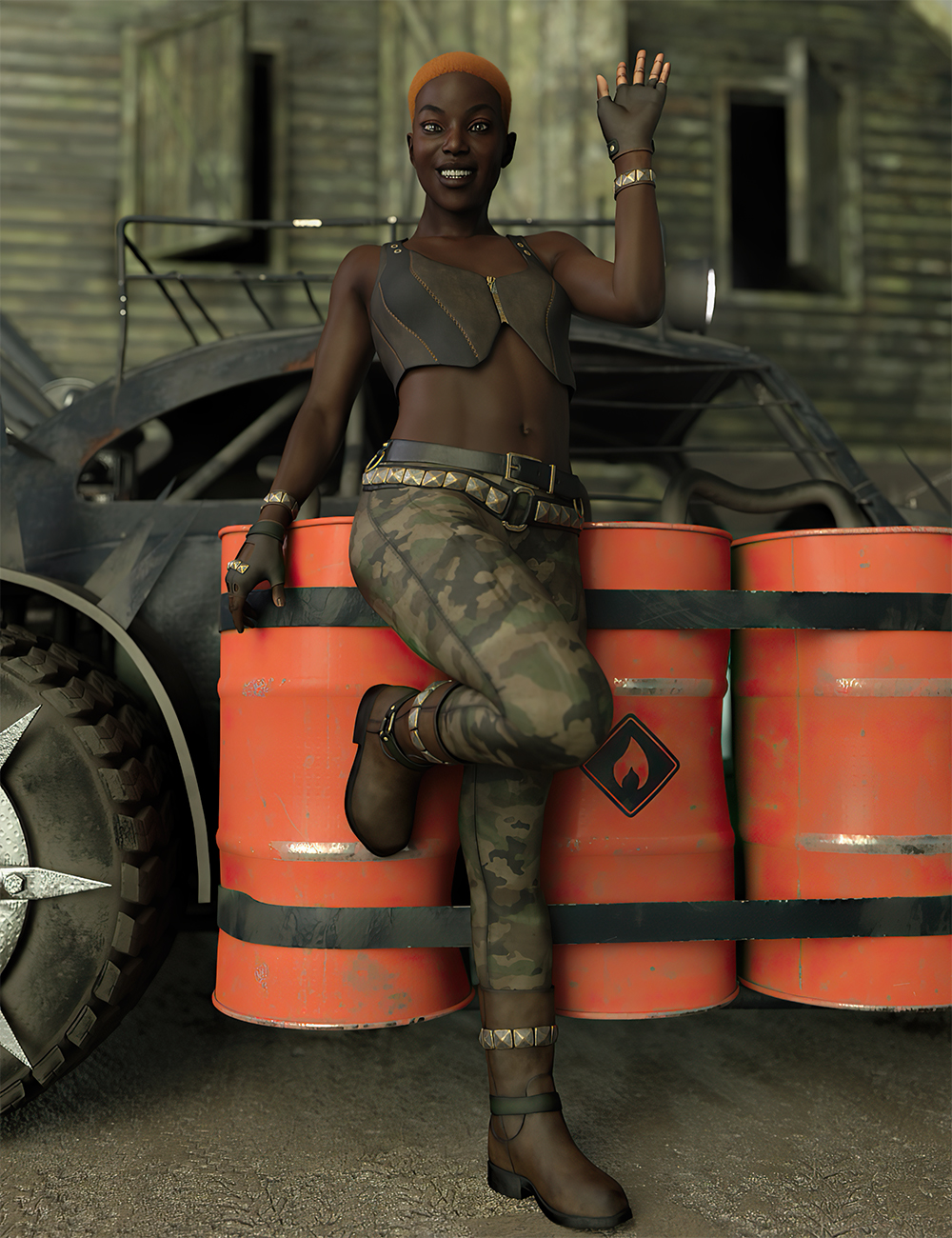 Road Warrior Outfit Textures by: Moonscape GraphicsSade, 3D Models by Daz 3D