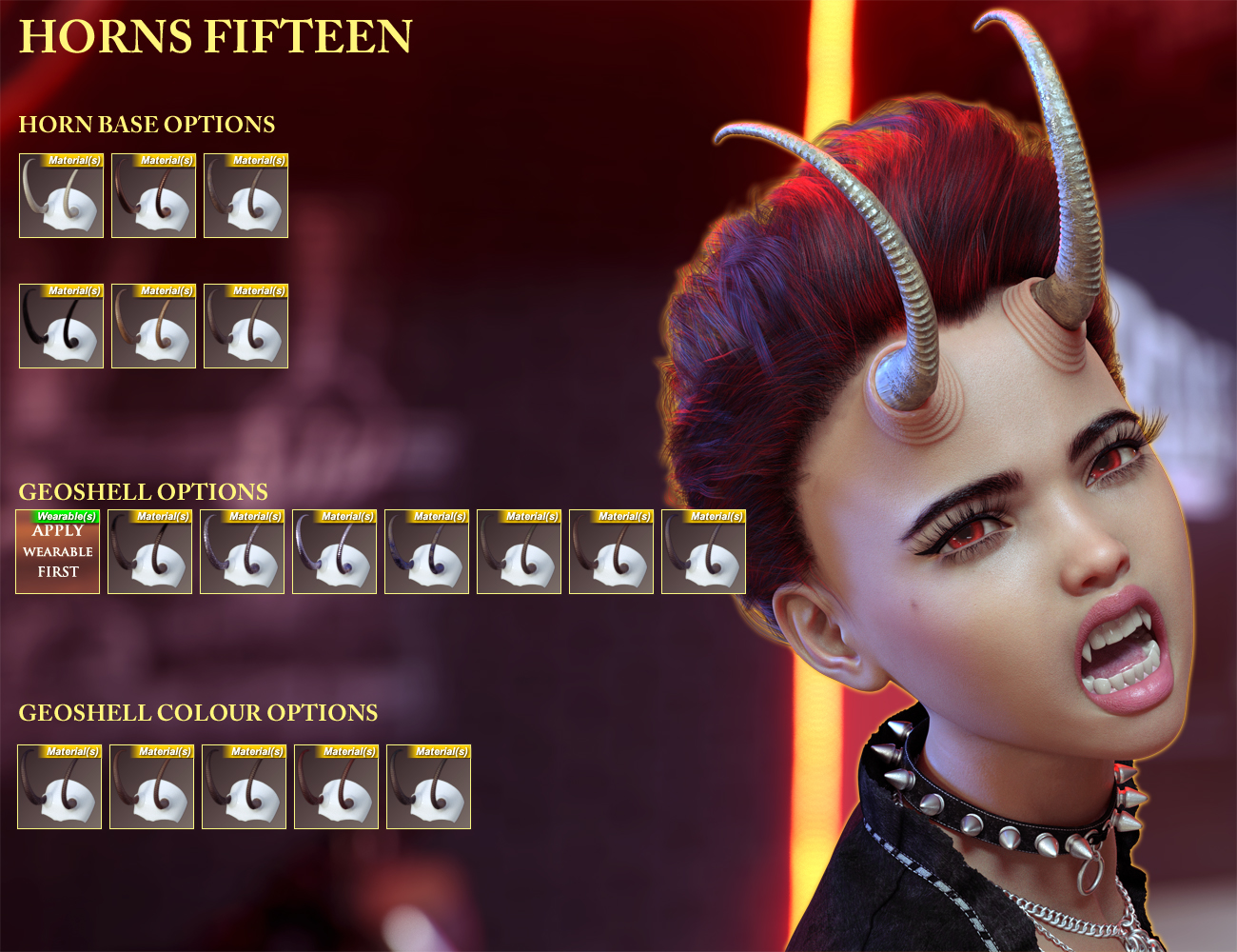 Alchemy for Fantasy Horns Vol 2 for Genesis 8 Female(s) by: ForbiddenWhispers, 3D Models by Daz 3D