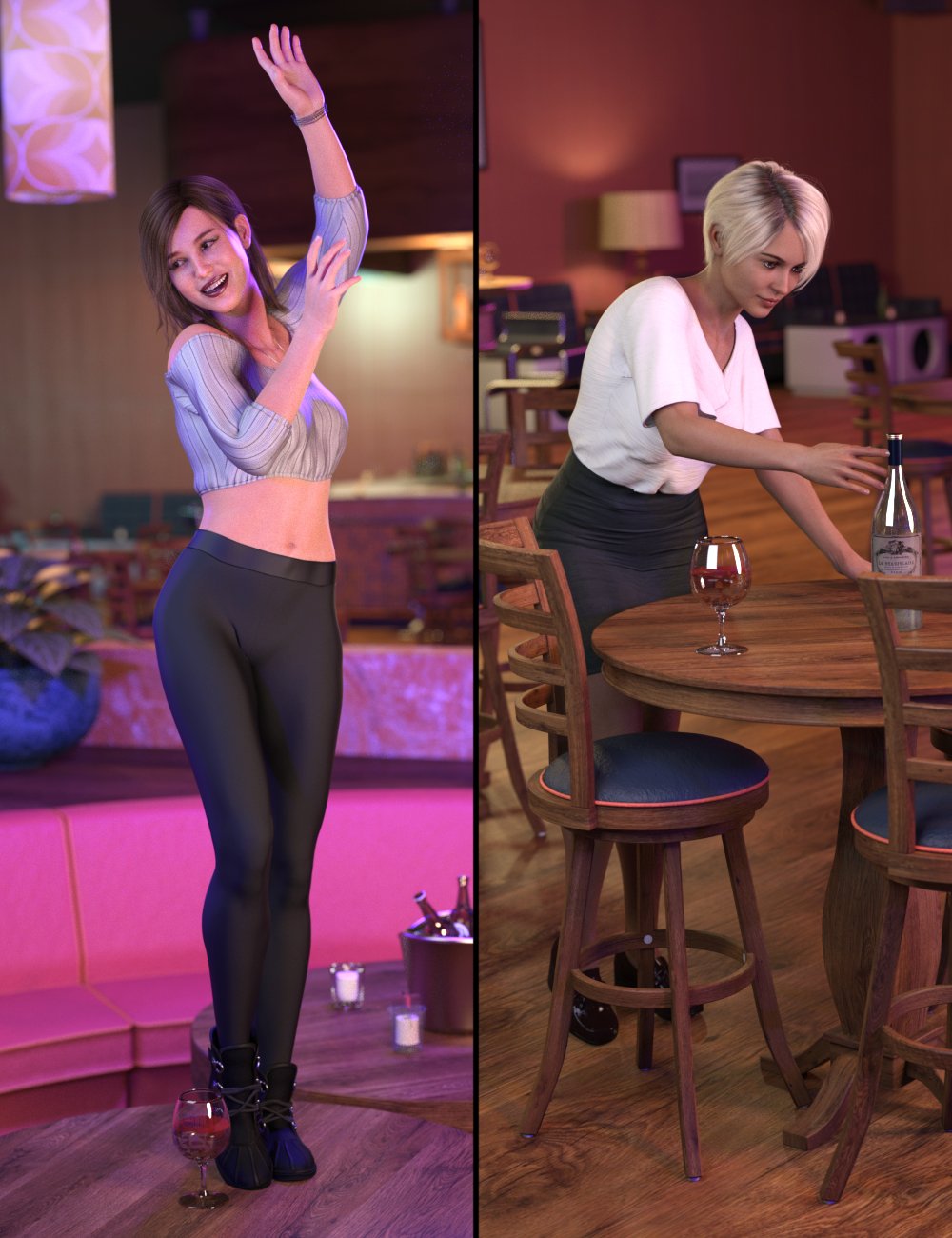 Night Lounge Poses Night Lounge Poses by: Blackbeard Media, 3D Models by Daz 3D
