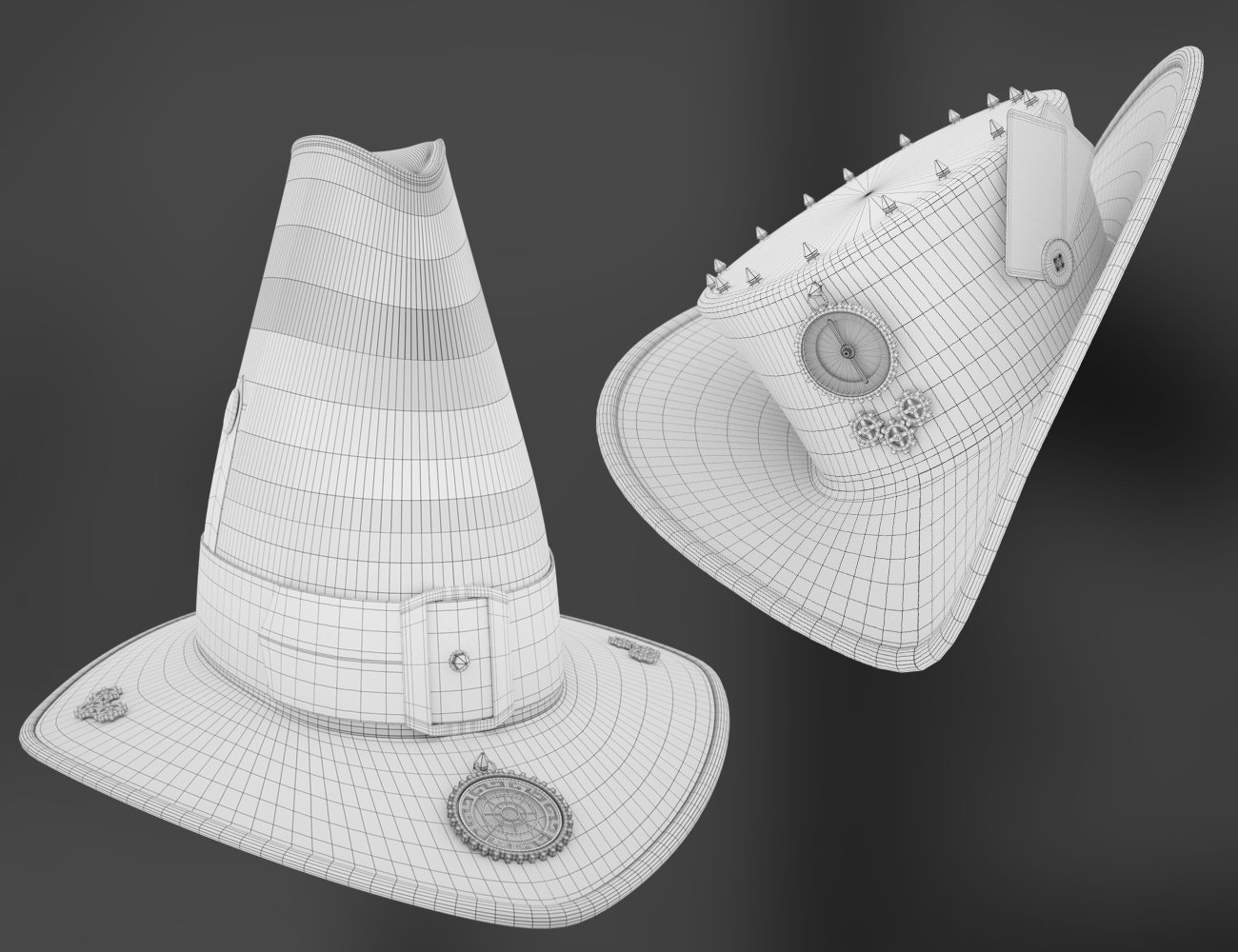 Steam Punk Hats for Genesis 8 by: David BrinnenForbiddenWhispers, 3D Models by Daz 3D