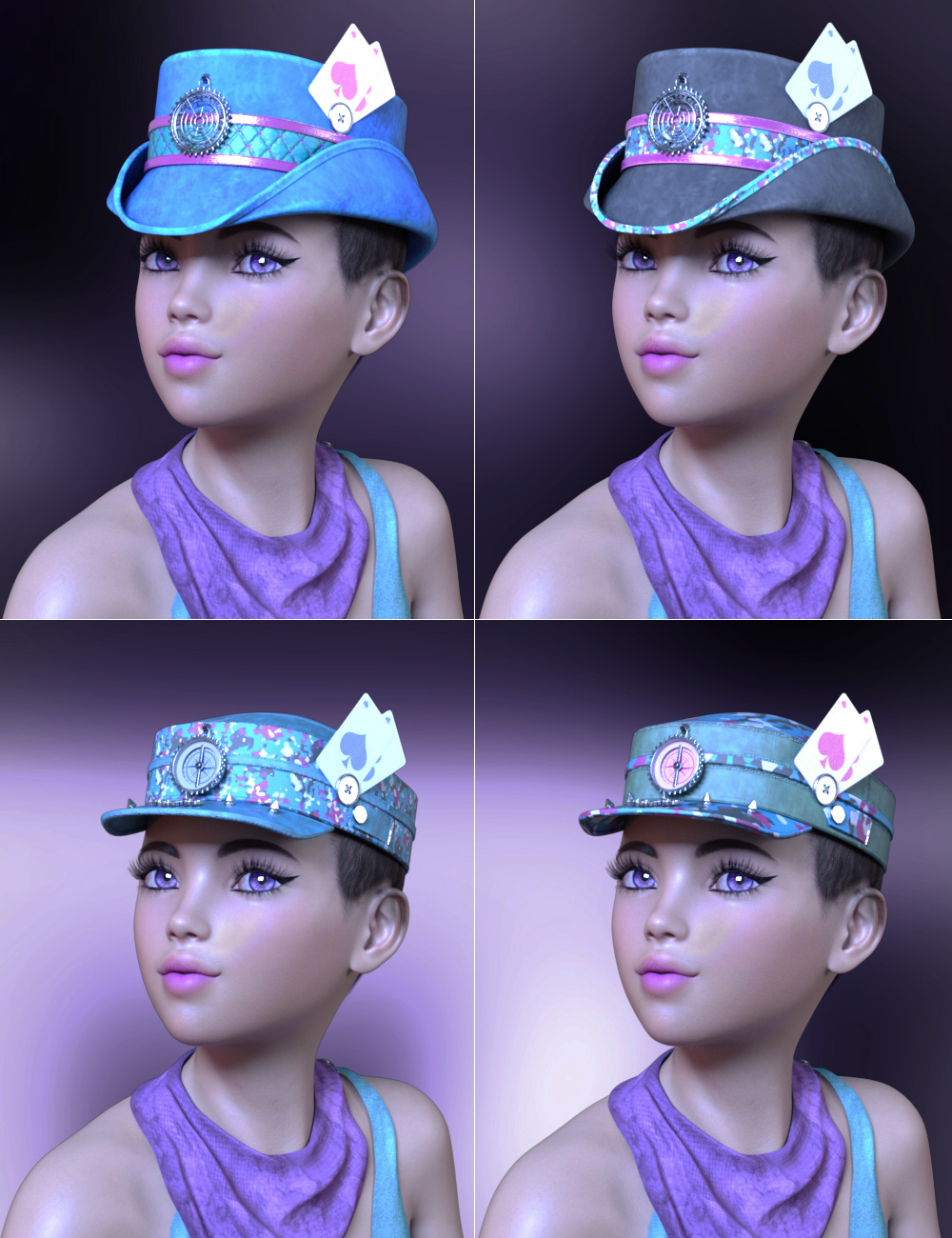 Neon Steam Punk Hats for Genesis 8 Neon Steam Punk Hats for Genesis 8 by: ForbiddenWhispers, 3D Models by Daz 3D