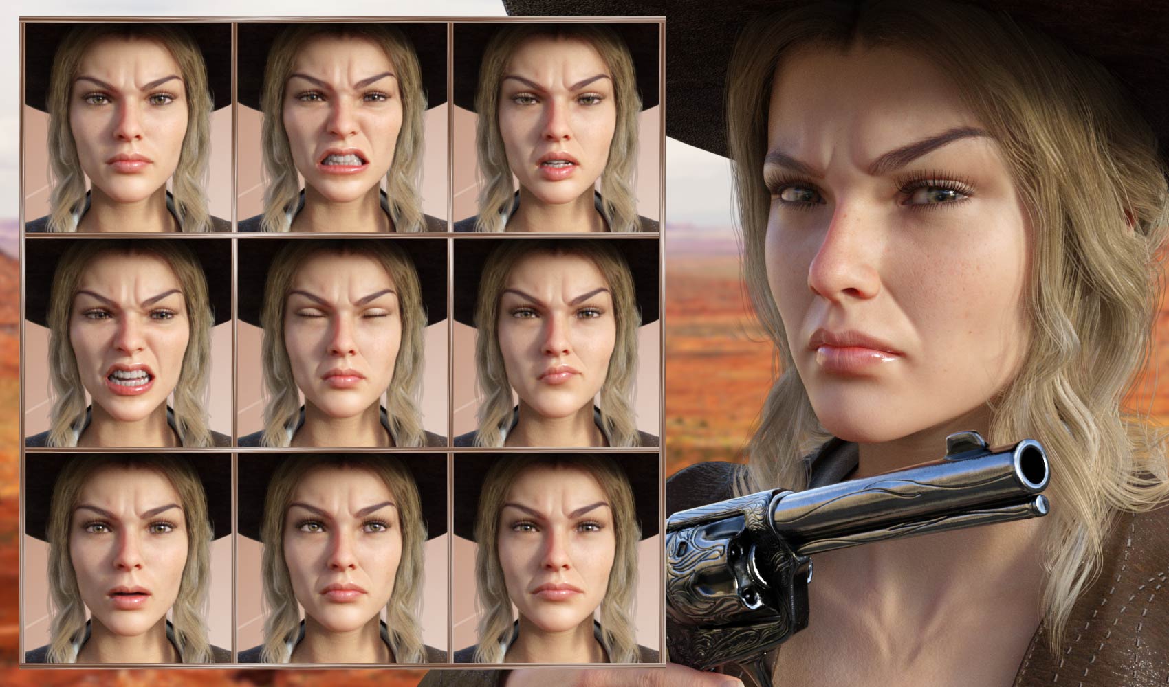 Western Girl - Expressions for Genesis 8 Female and Honni 8 Western Girl - Expressions for Genesis 8 Female and Honni 8 by: JWolf, 3D Models by Daz 3D