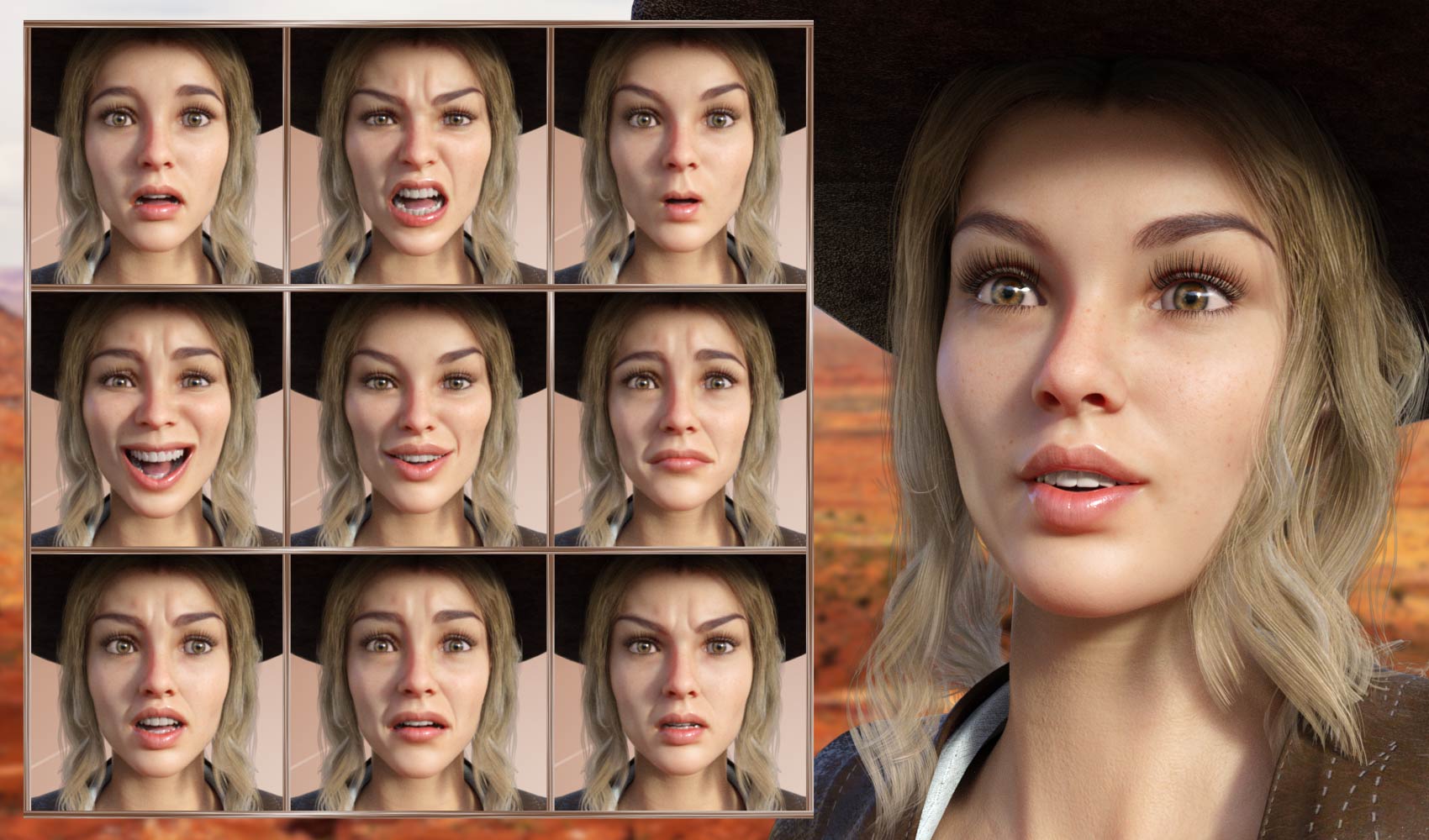 Western Girl - Expressions for Genesis 8 Female and Honni 8 Western Girl - Expressions for Genesis 8 Female and Honni 8 by: JWolf, 3D Models by Daz 3D