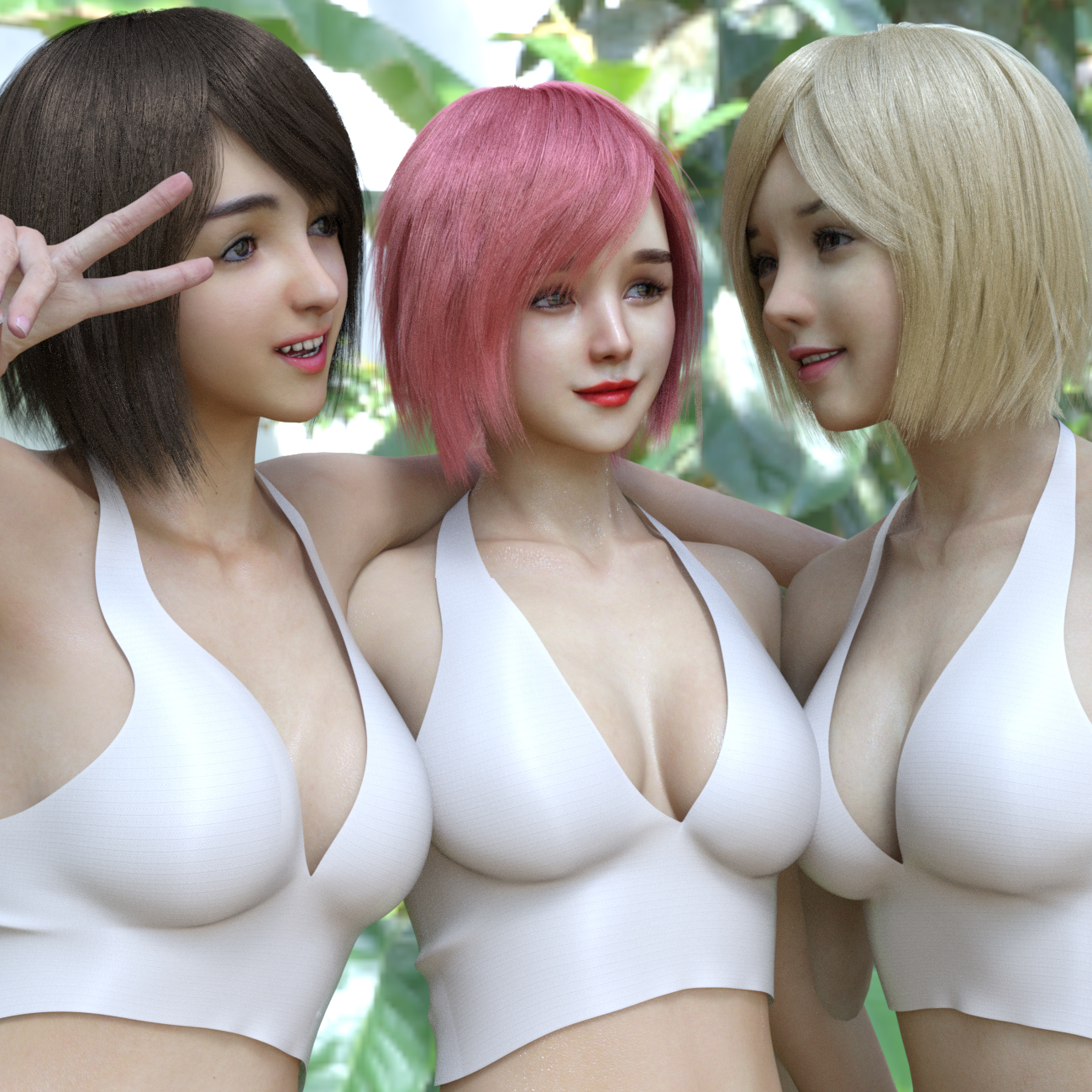 HS Keicy Short Hair with dForce for Genesis 8 Female(s) by: Hamster, 3D Models by Daz 3D