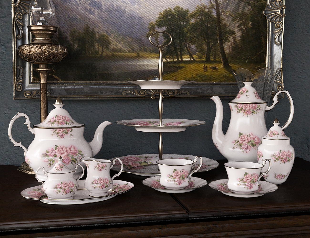 Patterns for Vintage Tea Service Iray by: LaurieS, 3D Models by Daz 3D