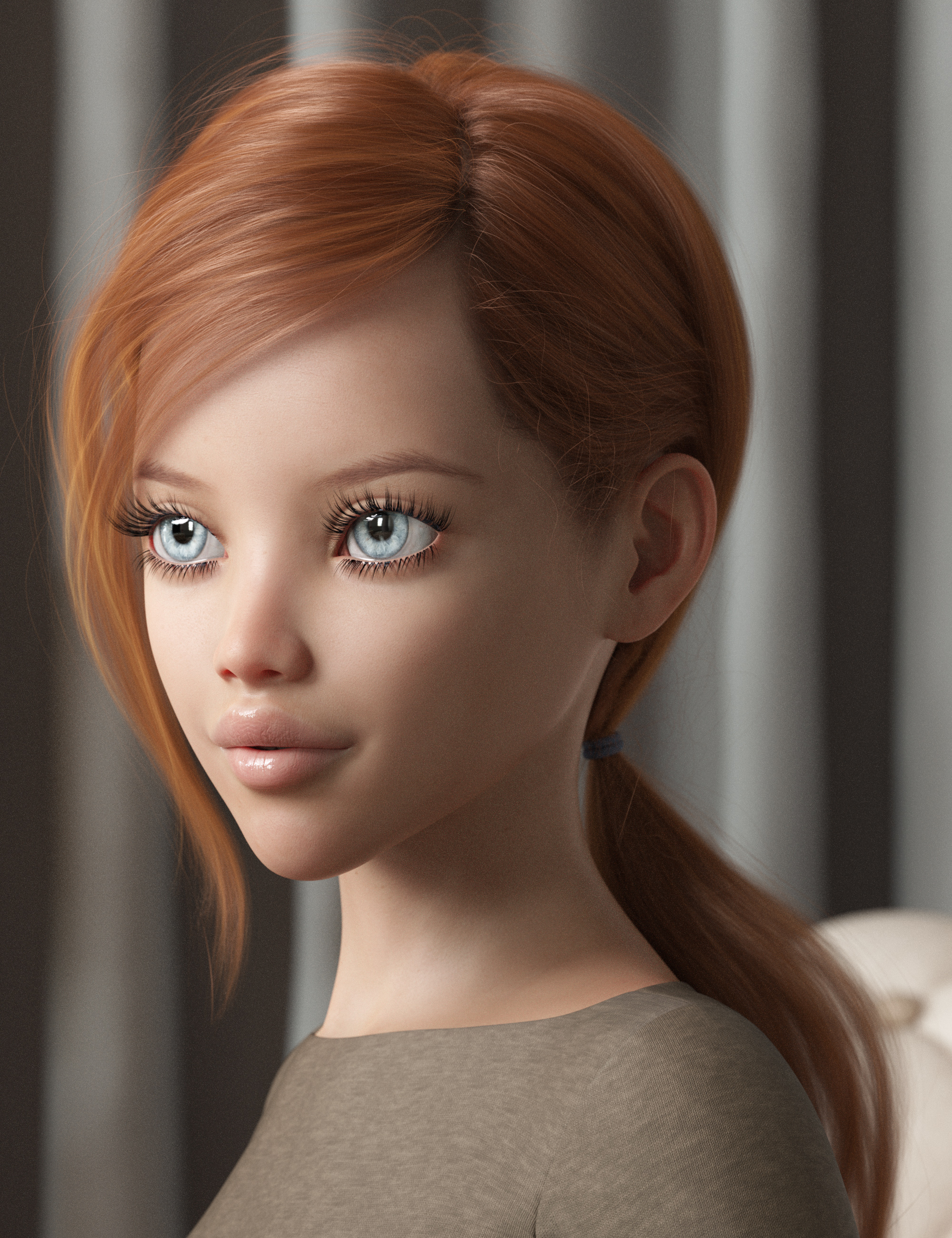 Low Ponytail Hair for Genesis 3 and 8 Female(s) by: outoftouch, 3D Models by Daz 3D