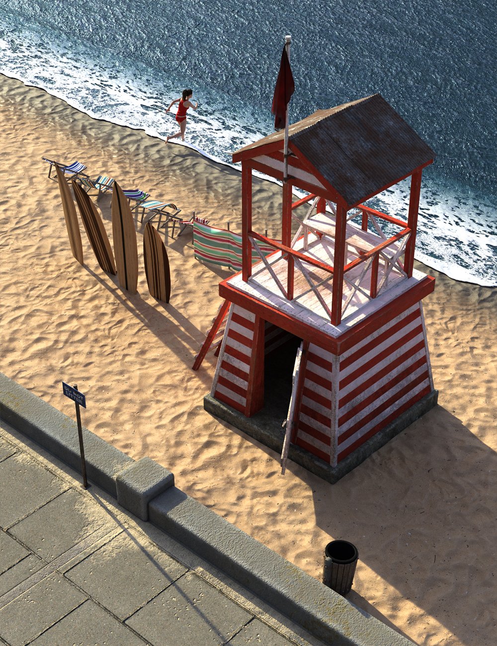 Seaside Walkway Vignette by: Predatron, 3D Models by Daz 3D