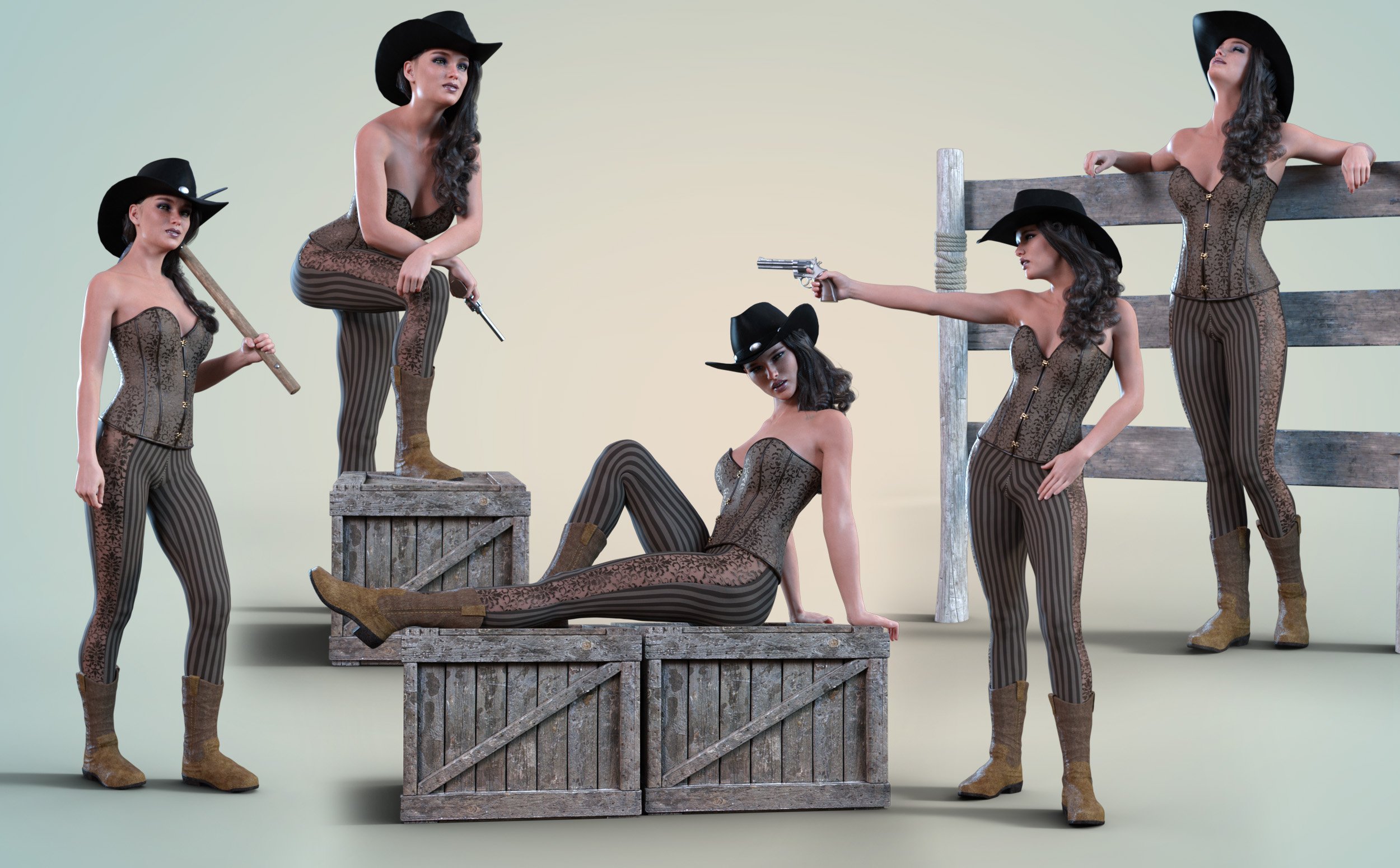 Z Prairie Life Poses and Expressions for Honni 8 by: Zeddicuss, 3D Models by Daz 3D