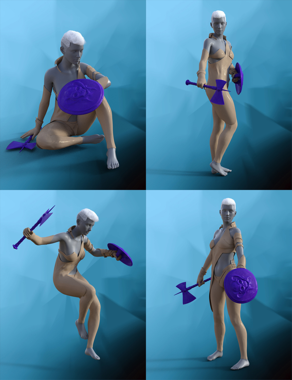 Warrior Princess Poses for Genesis 3 and Genesis 8 Female by: Muscleman, 3D Models by Daz 3D