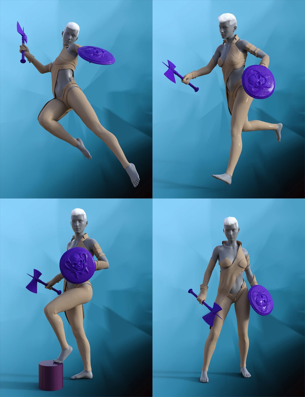 Warrior Princess Poses for Genesis 3 and Genesis 8 Female by: Muscleman, 3D Models by Daz 3D