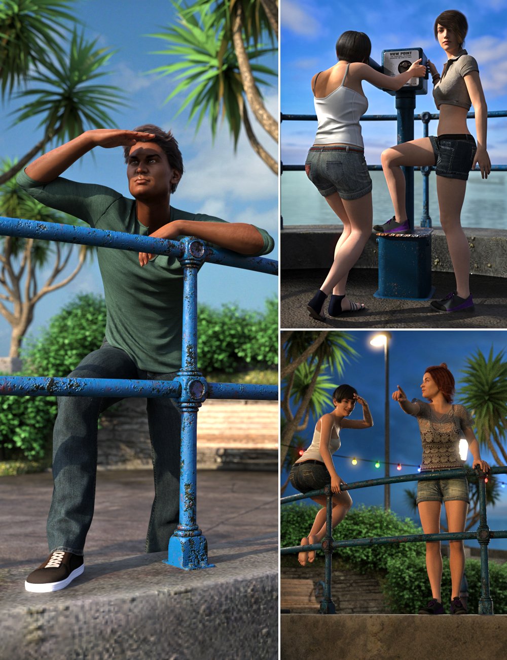 Along The Prom Poses for Genesis 8 by: Predatron, 3D Models by Daz 3D