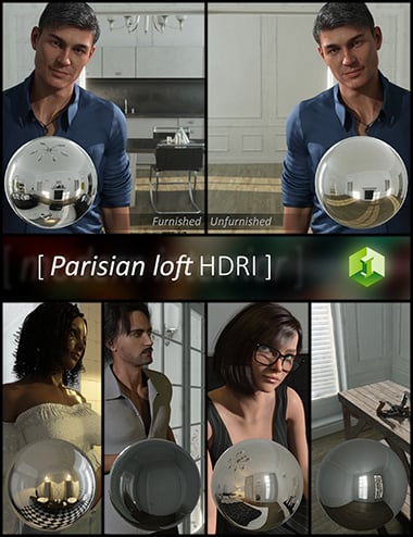 Parisian Loft HDRI by: JDA HDRI, 3D Models by Daz 3D